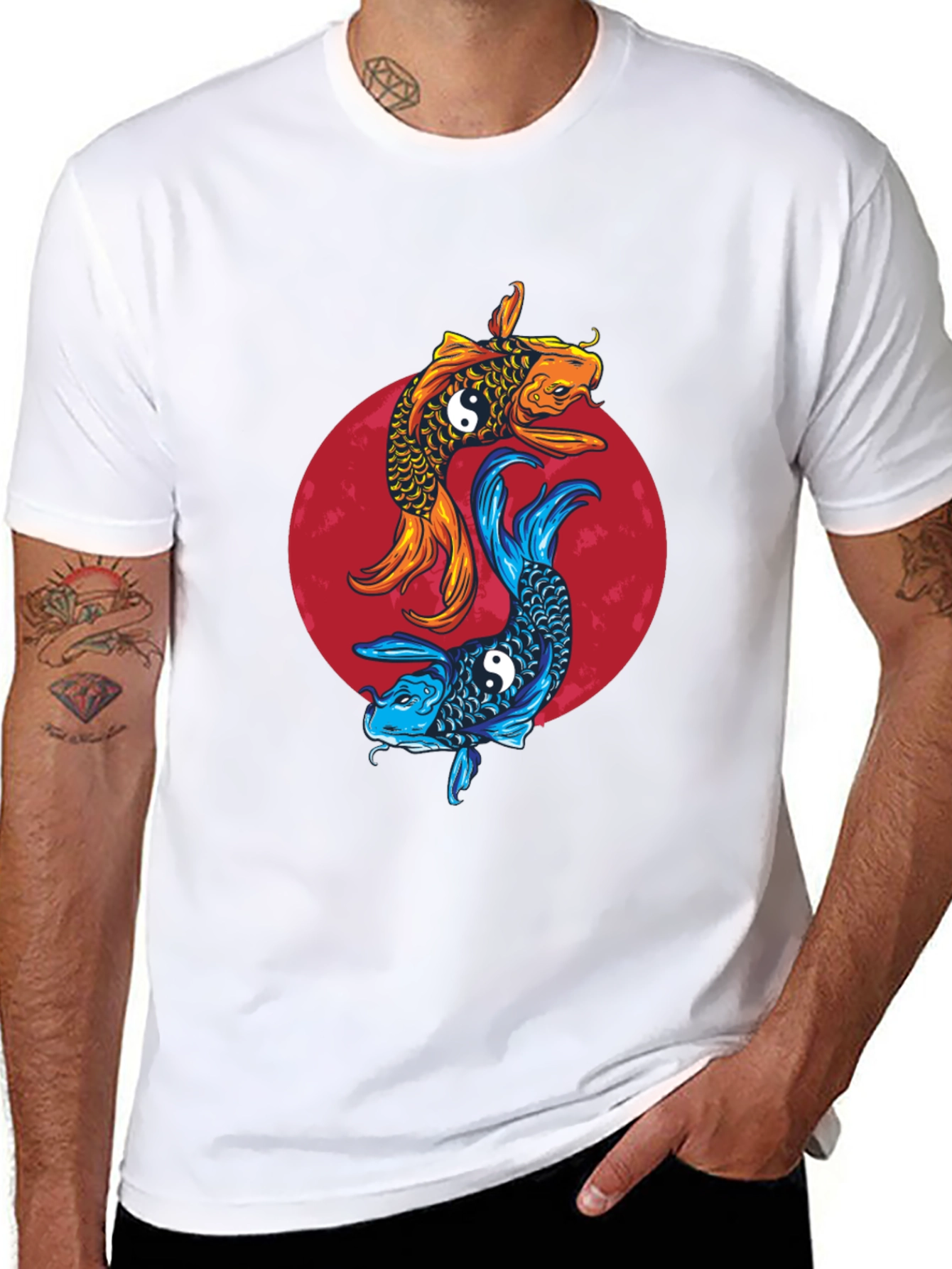 Yin Yang Koi Fish Graphic Tee