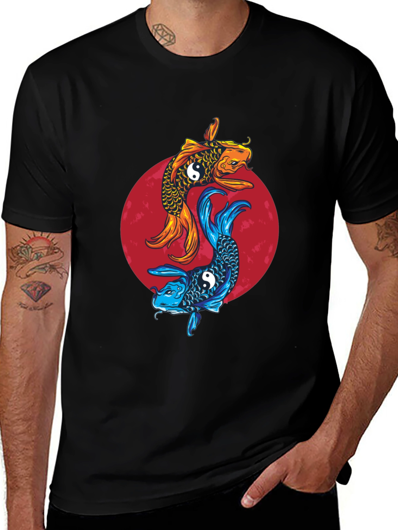 Yin Yang Koi Fish Graphic Tee