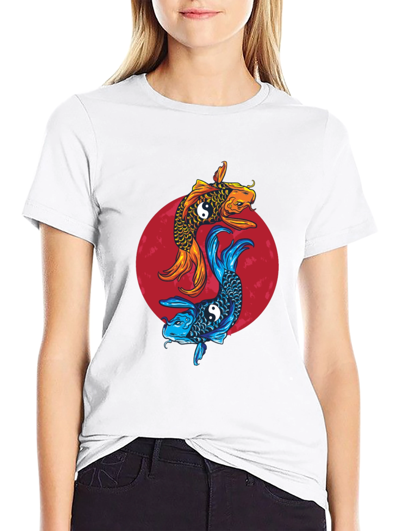 Yin Yang Koi Fish Graphic Tee