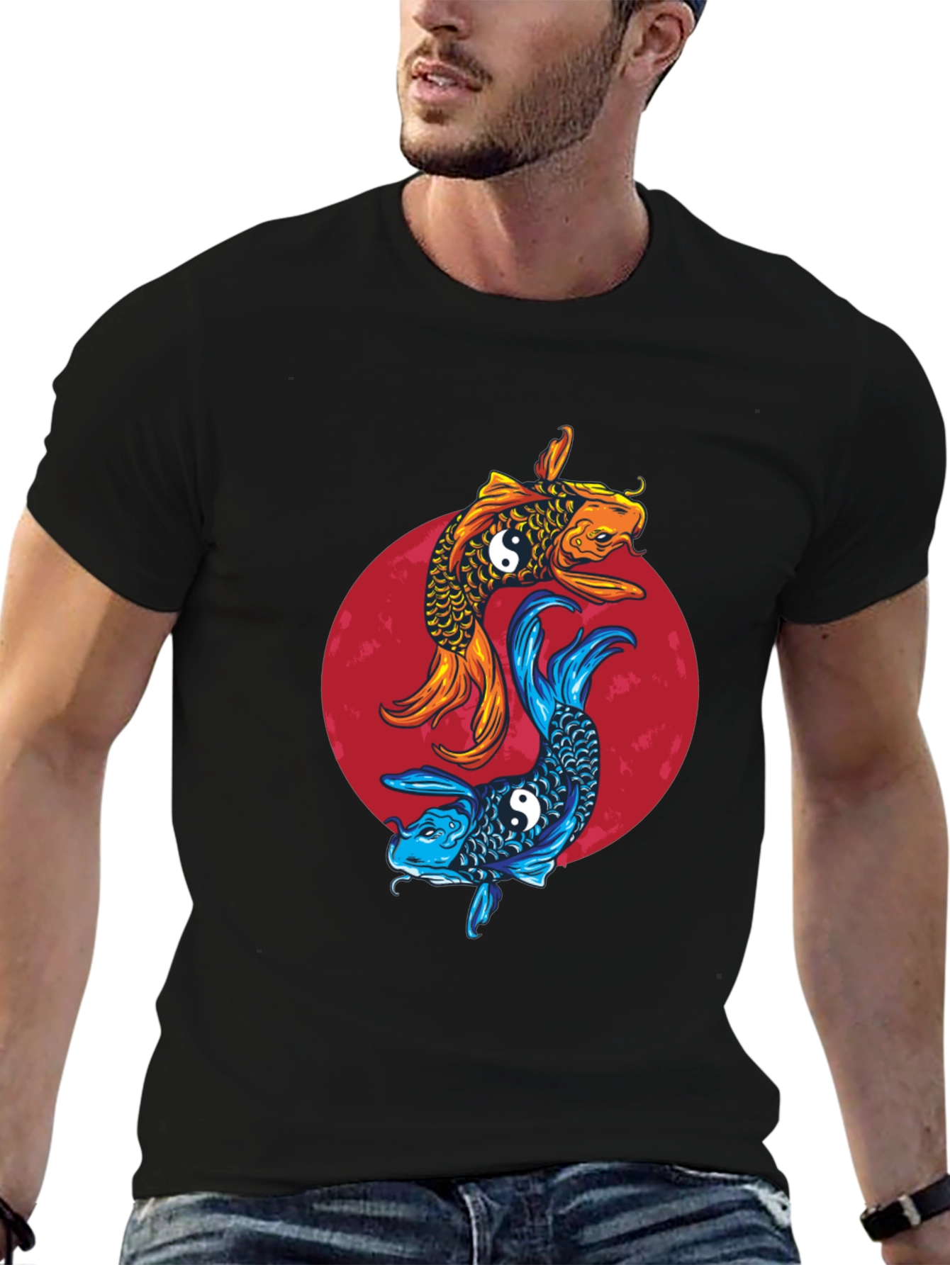 Yin Yang Koi Fish Graphic Tee