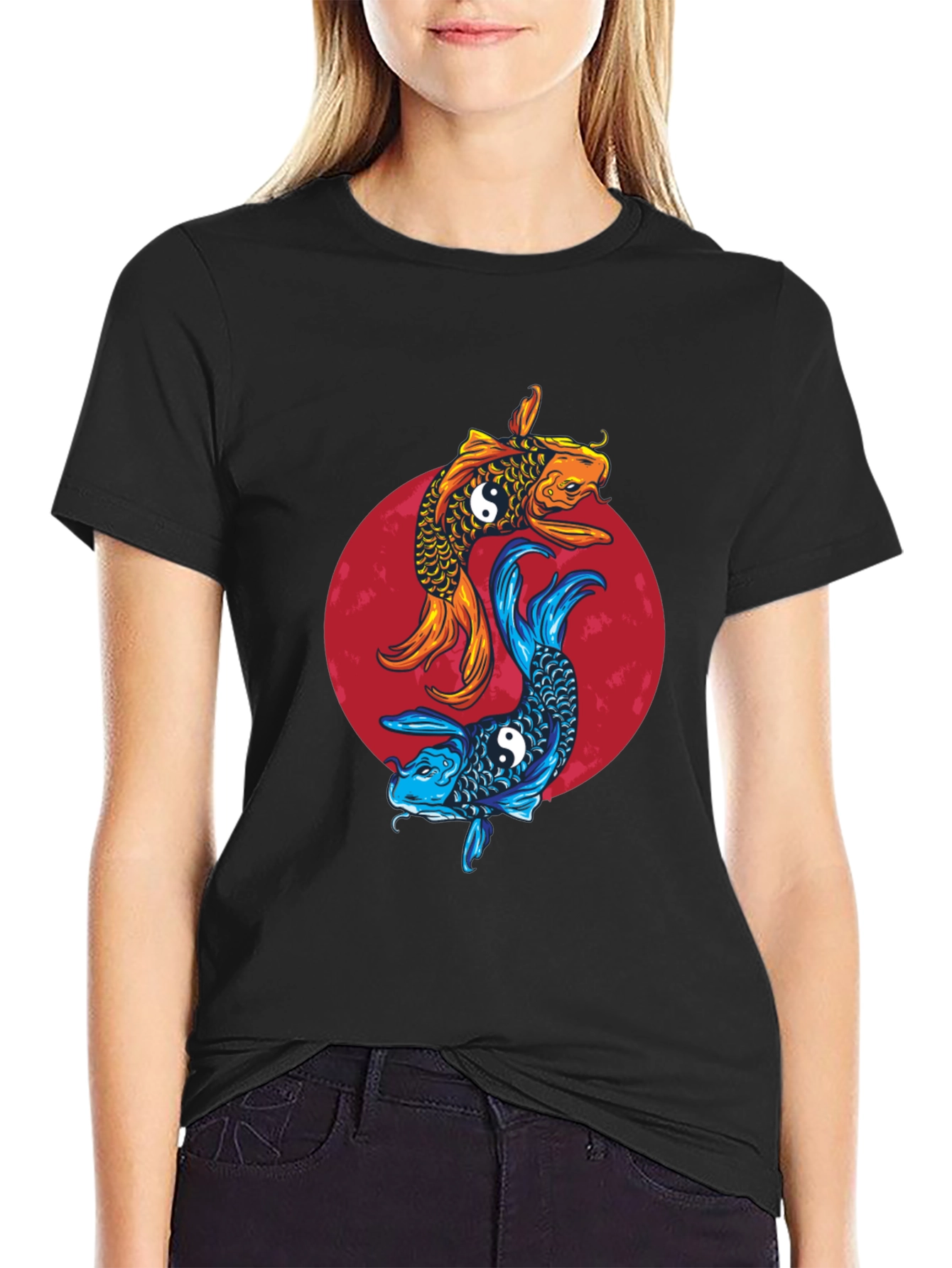 Yin Yang Koi Fish Graphic Tee