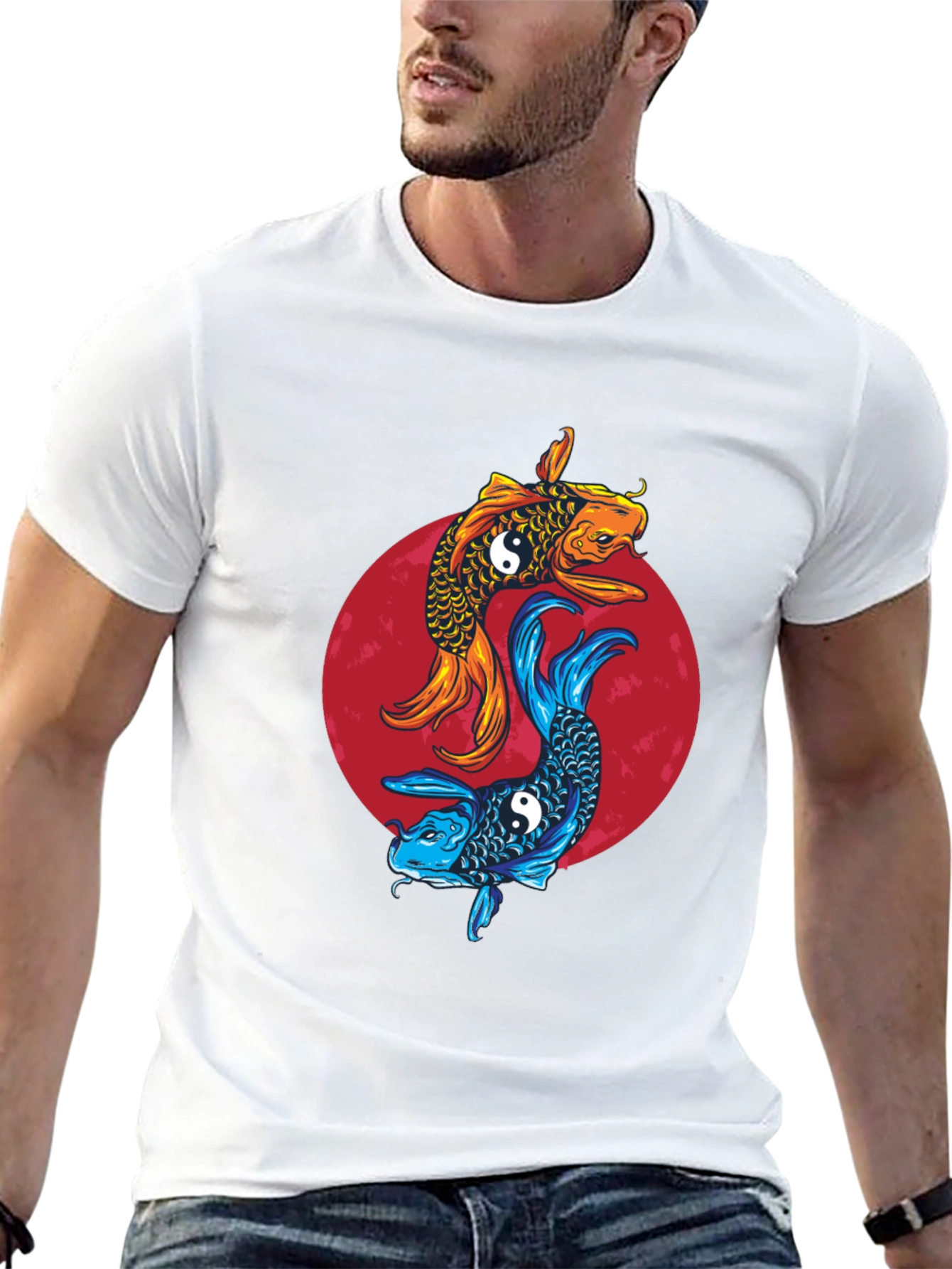 Yin Yang Koi Fish Graphic Tee