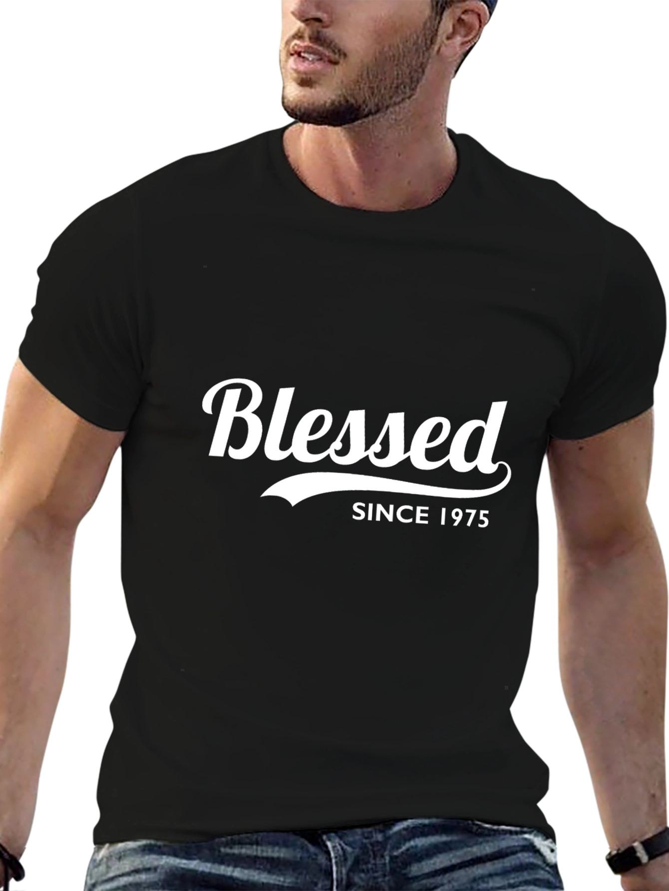 Blessed Since 1975 Black T-Shirt