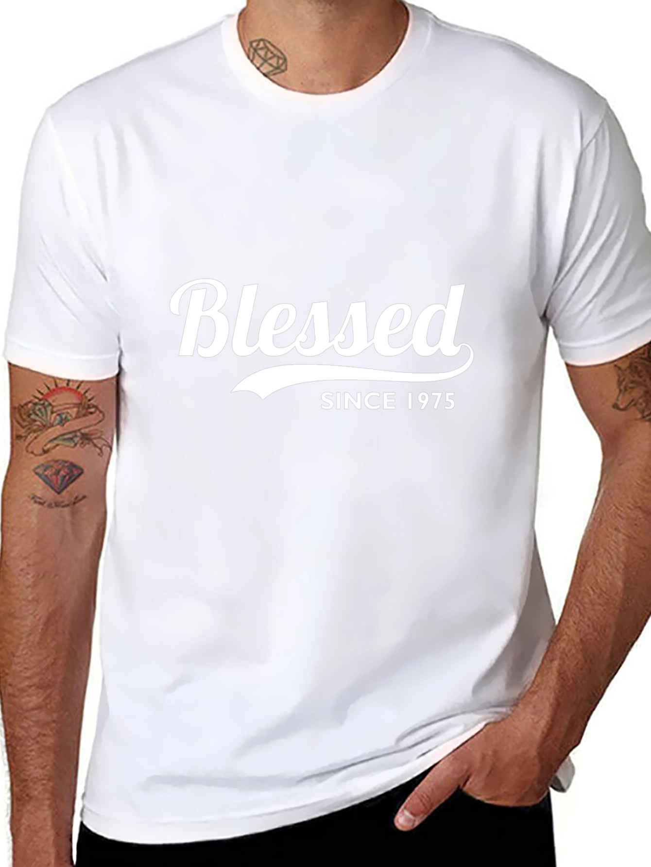 Blessed Since 1975 Black T-Shirt