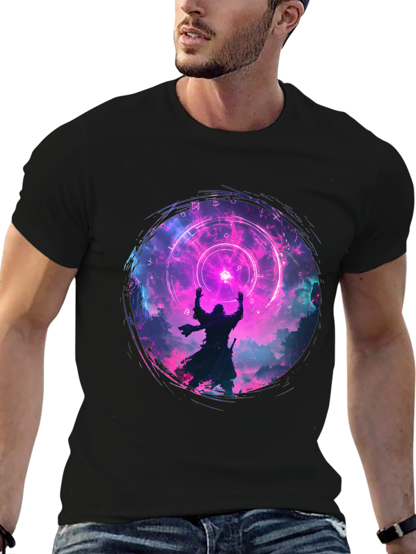 Mystic Circle Graphic Black T-Shirt
