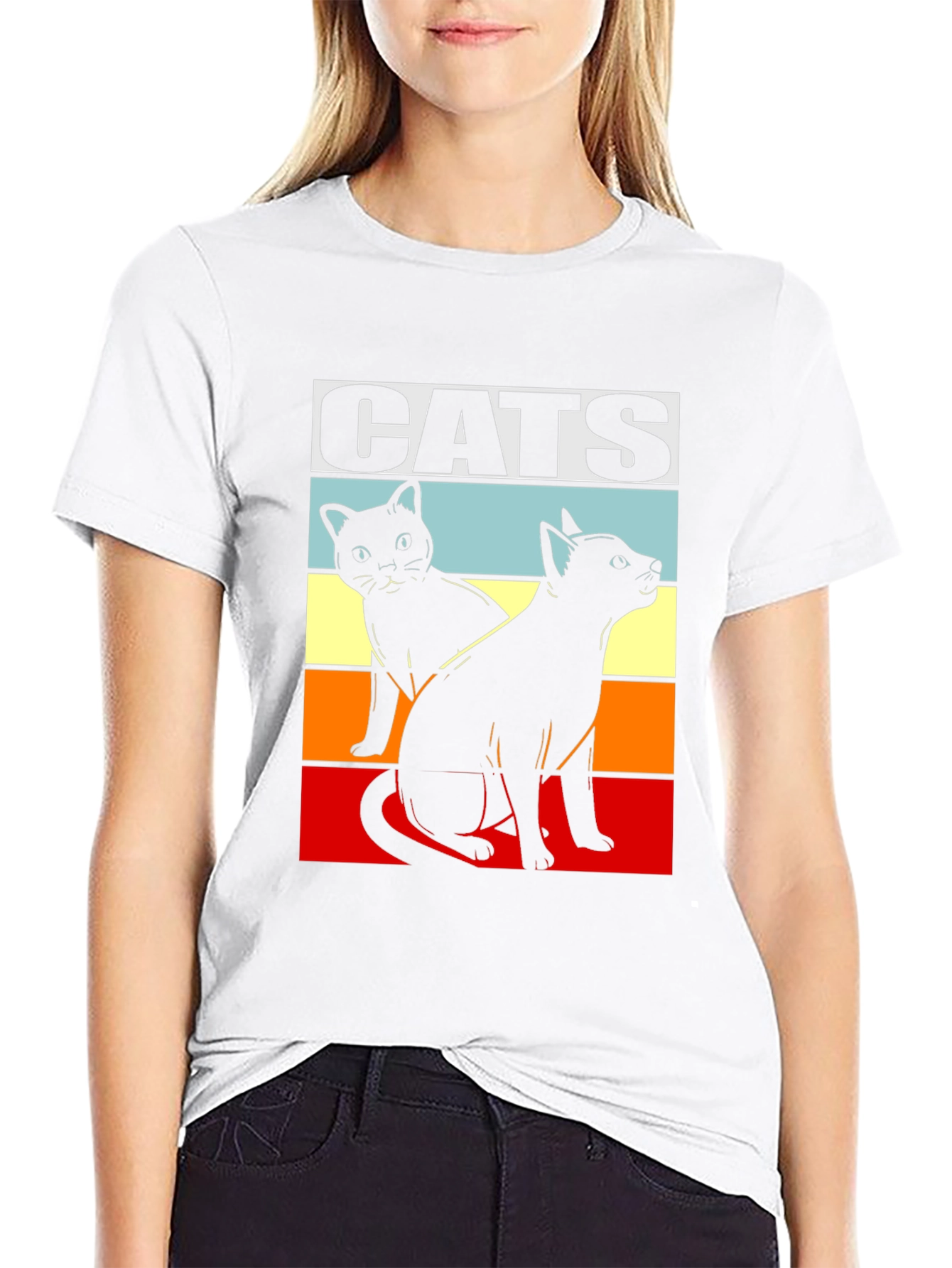 Retro Cats Graphic Tee - Cool Cat Lover Shirt