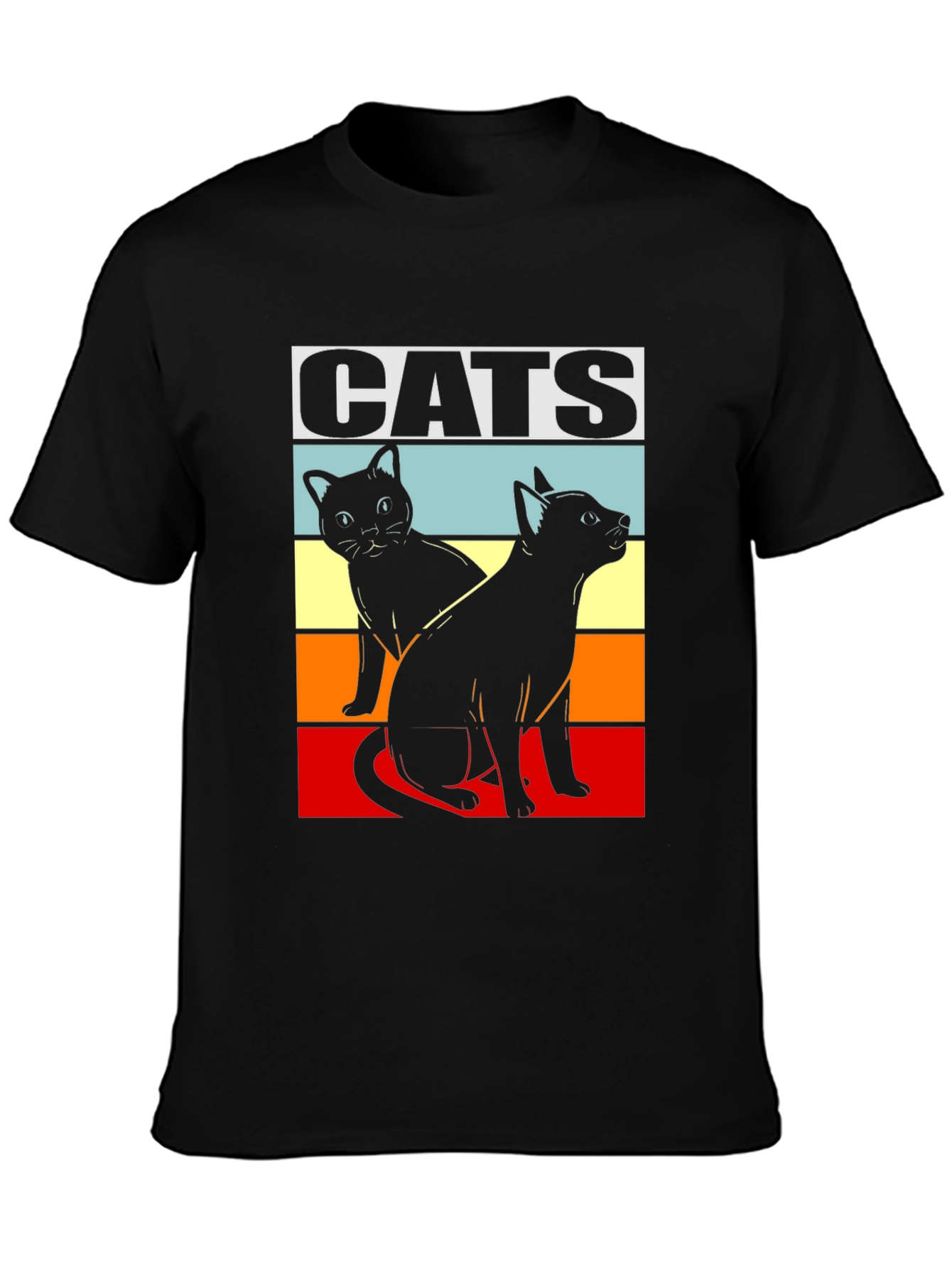 Retro Cats Graphic Tee - Cool Cat Lover Shirt