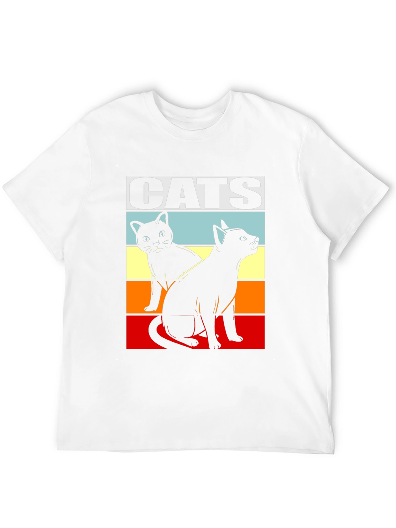 Retro Cats Graphic Tee - Cool Cat Lover Shirt