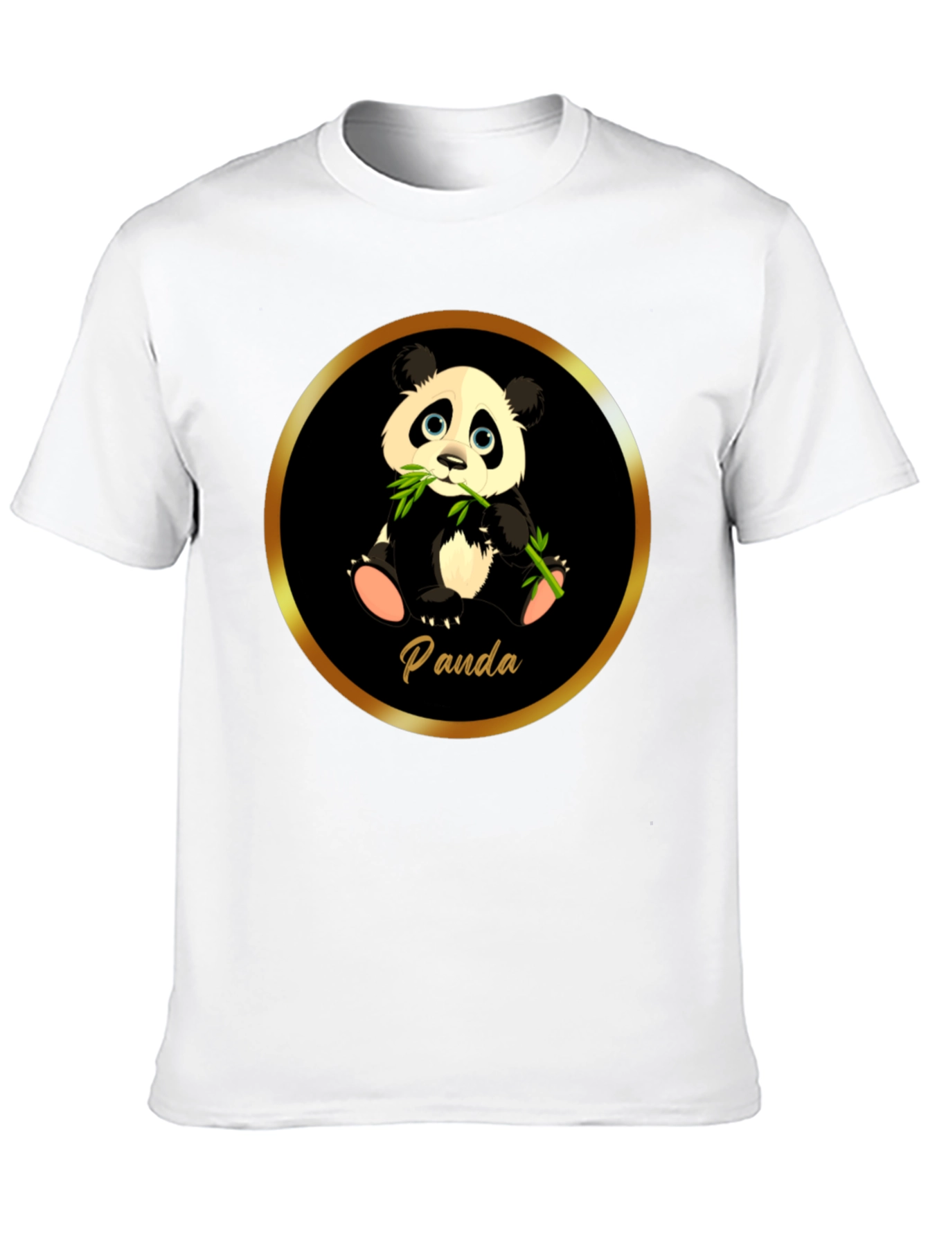 Cute Panda T-Shirt - Black Cotton Tee