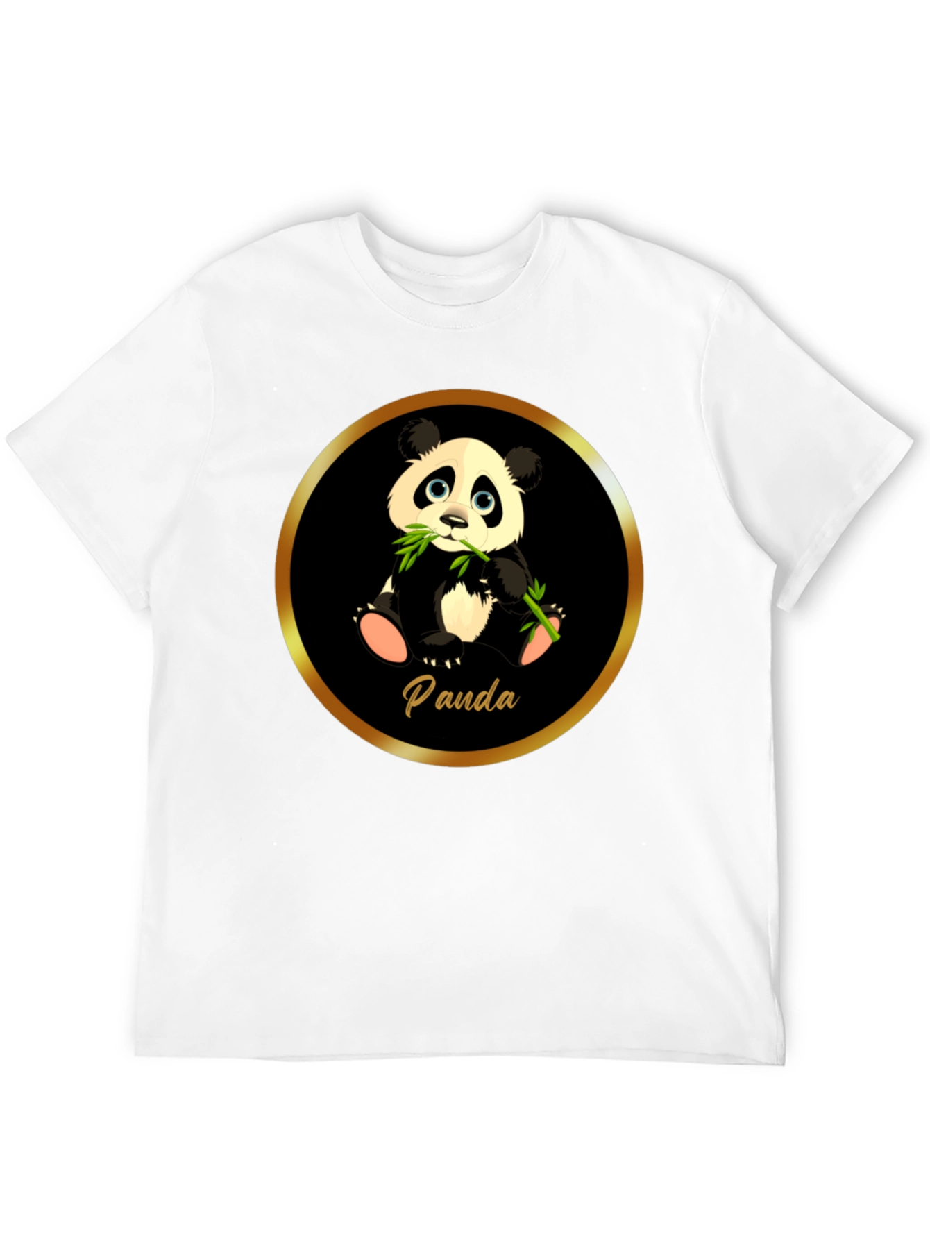 Cute Panda T-Shirt - Black Cotton Tee