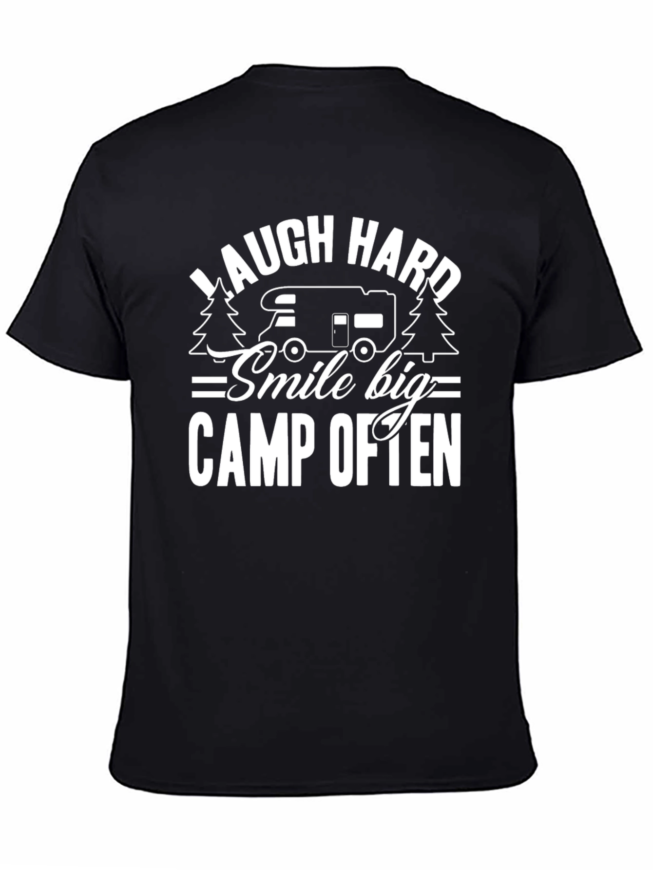 Laugh Hard Camp Often Black T-Shirt