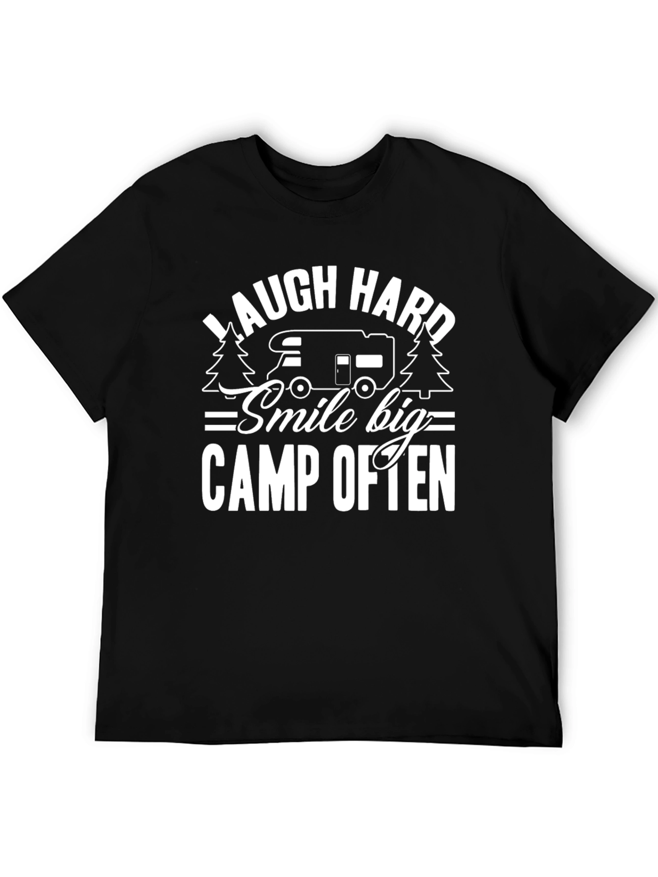 Laugh Hard Camp Often Black T-Shirt