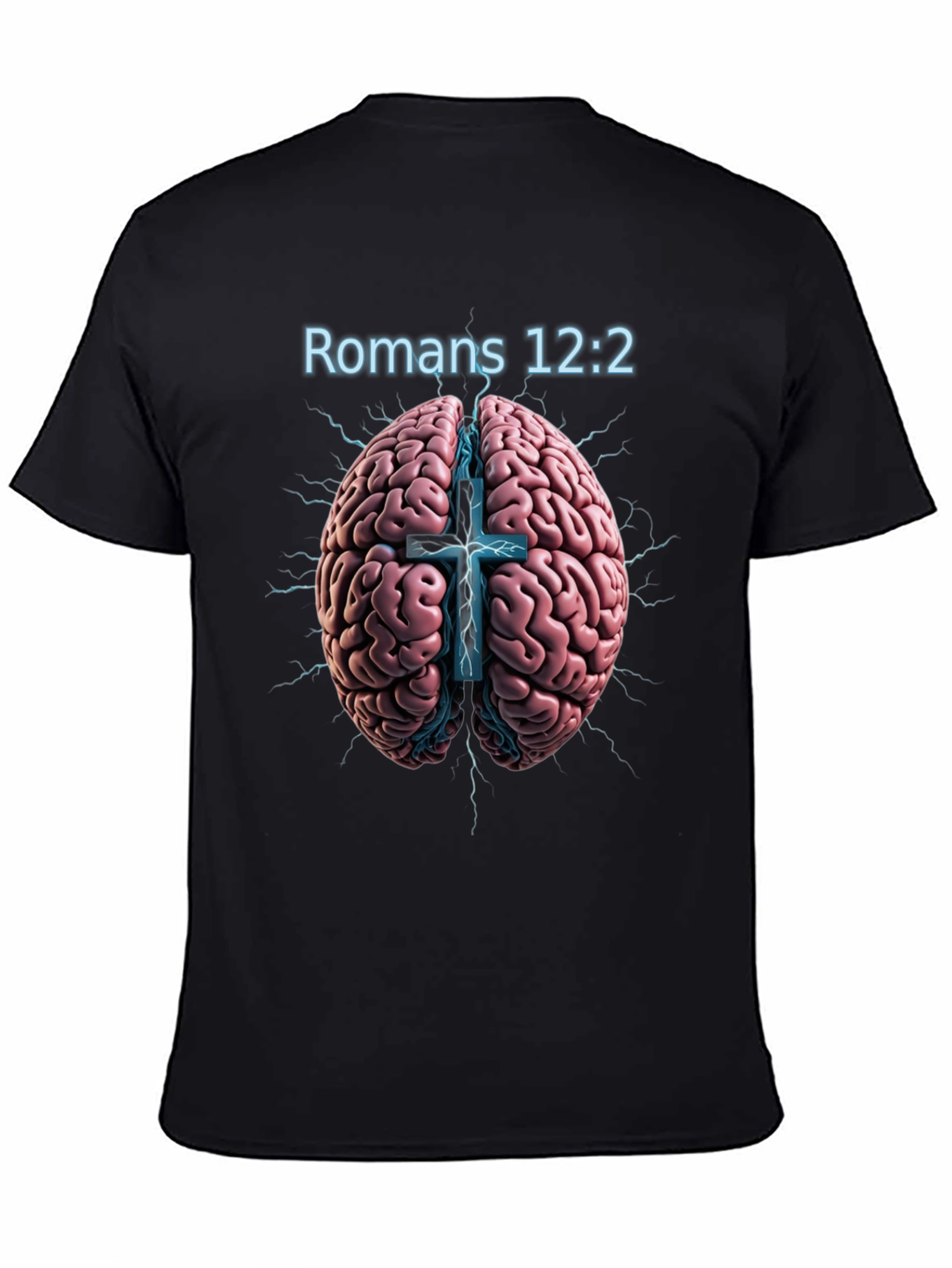 Romans 12:2 Brain & Cross Graphic T-Shirt