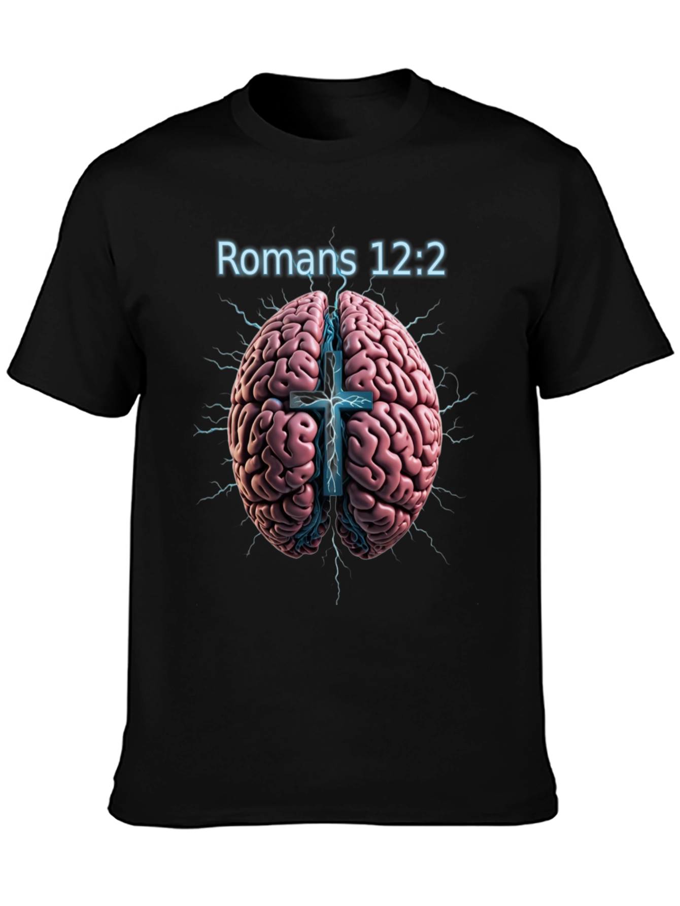 Romans 12:2 Brain & Cross Graphic T-Shirt