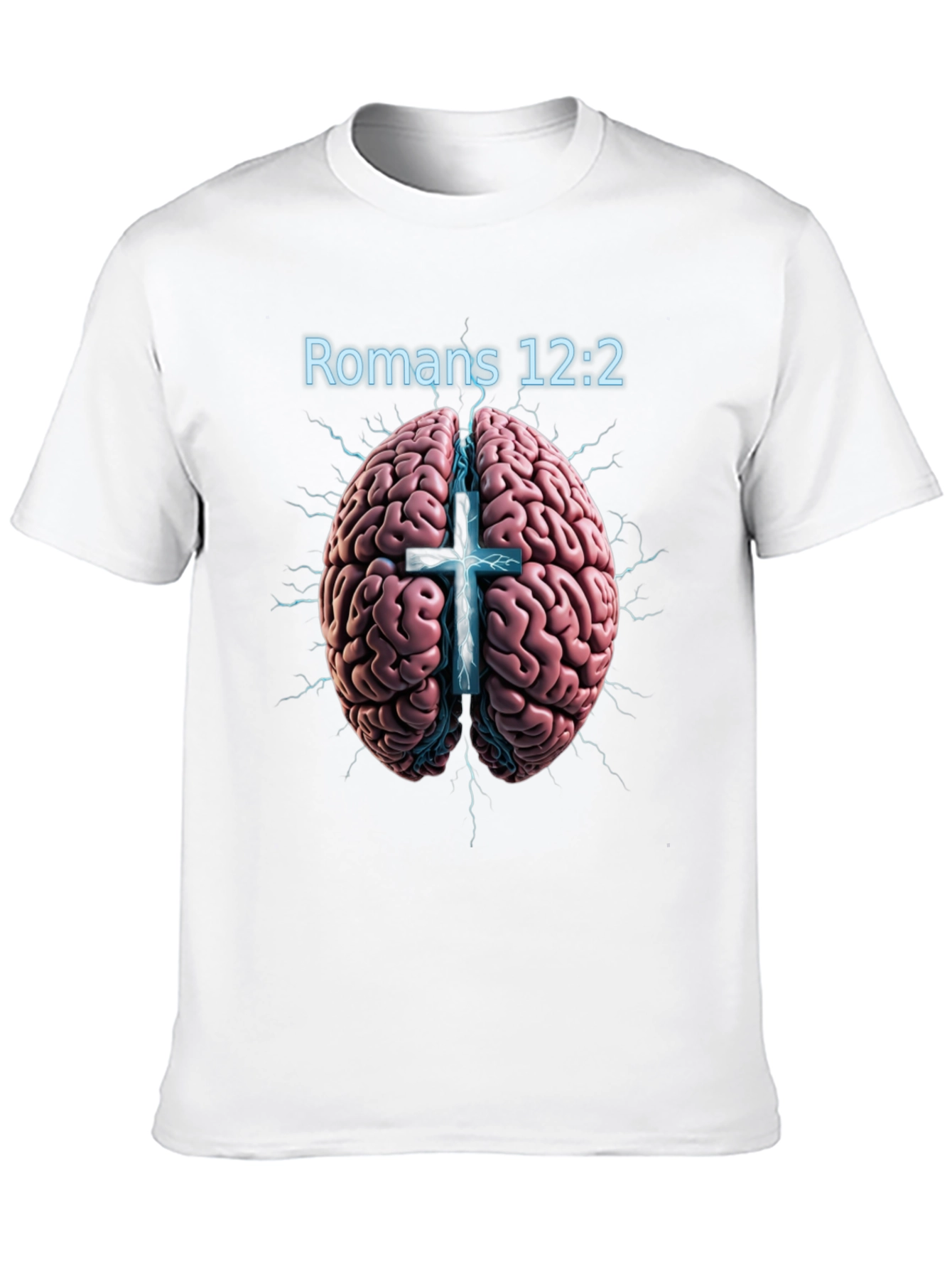 Romans 12:2 Brain & Cross Graphic T-Shirt