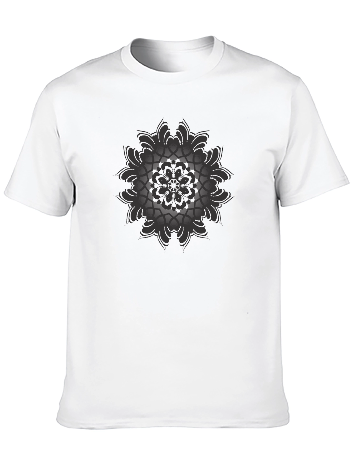 Black Mandala Graphic Print Mens T-Shirt