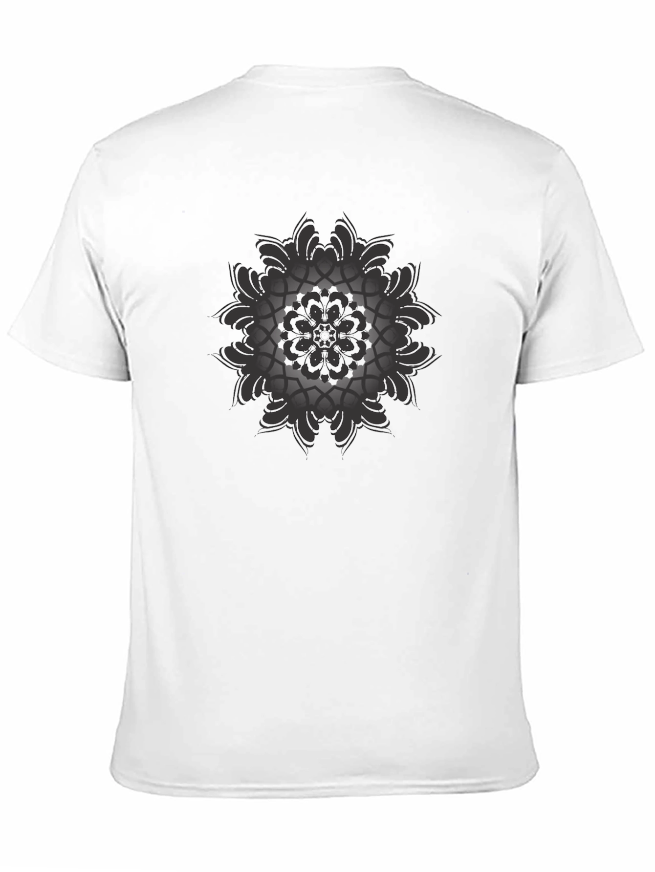 Black Mandala Graphic Print Mens T-Shirt