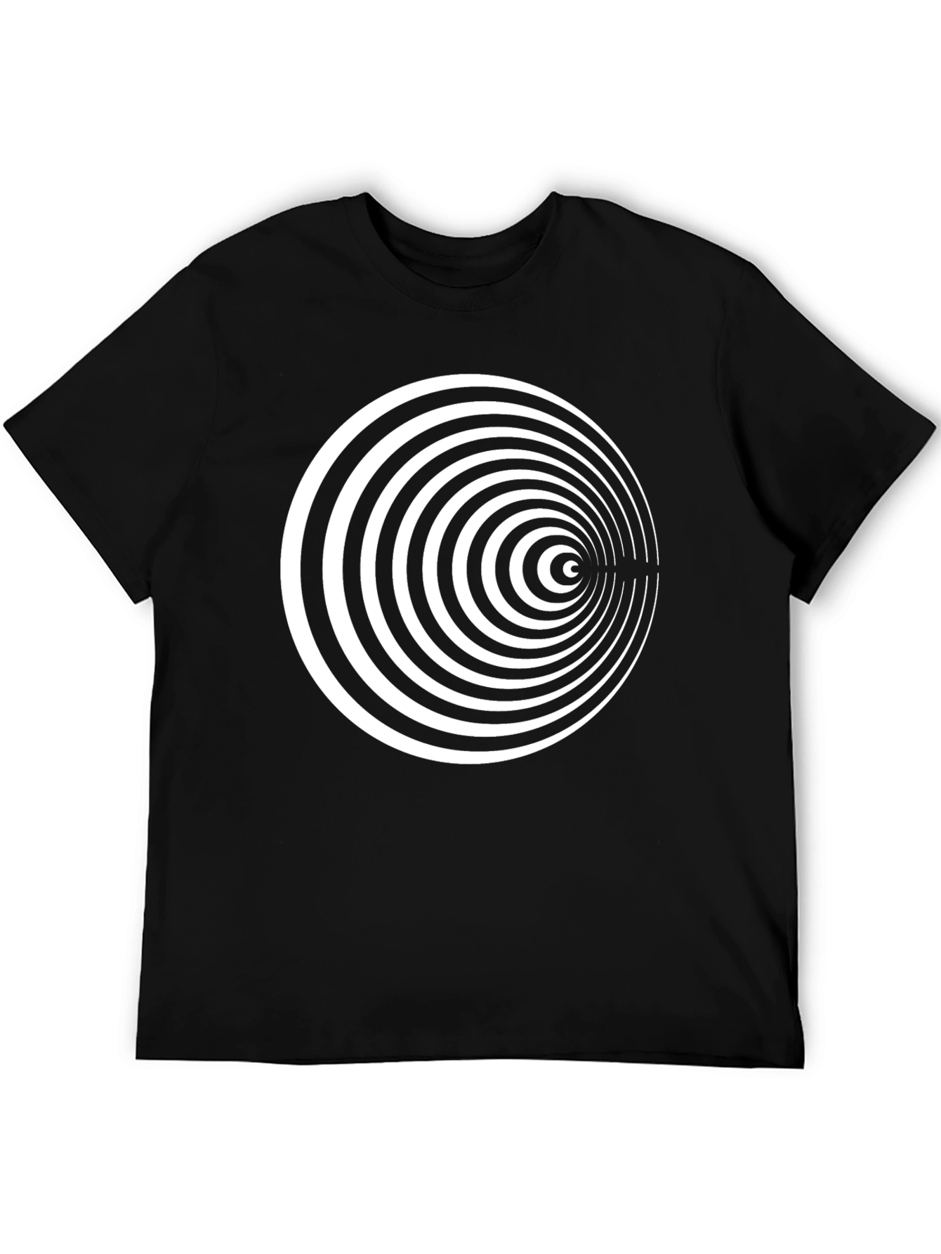 Hypnotic Circle Graphic Tee - Black Cotton Blend