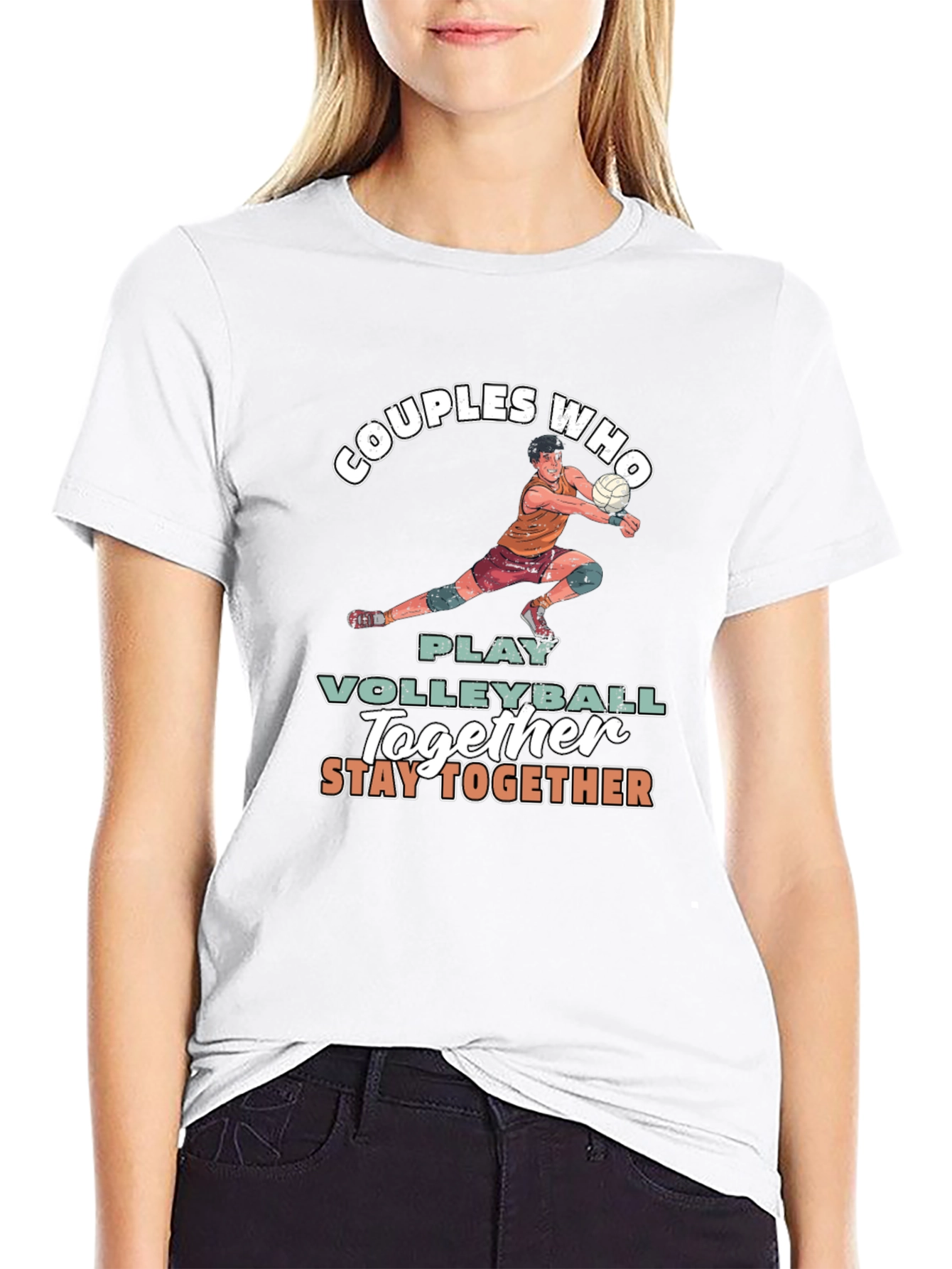 Volleyball Couples T-Shirt - Stay Together