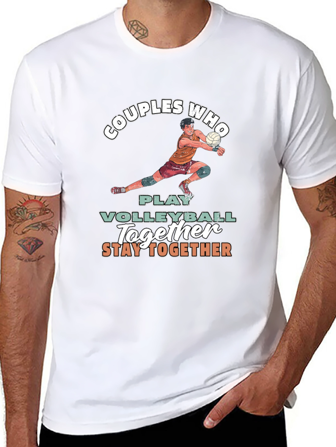 Volleyball Couples T-Shirt - Stay Together