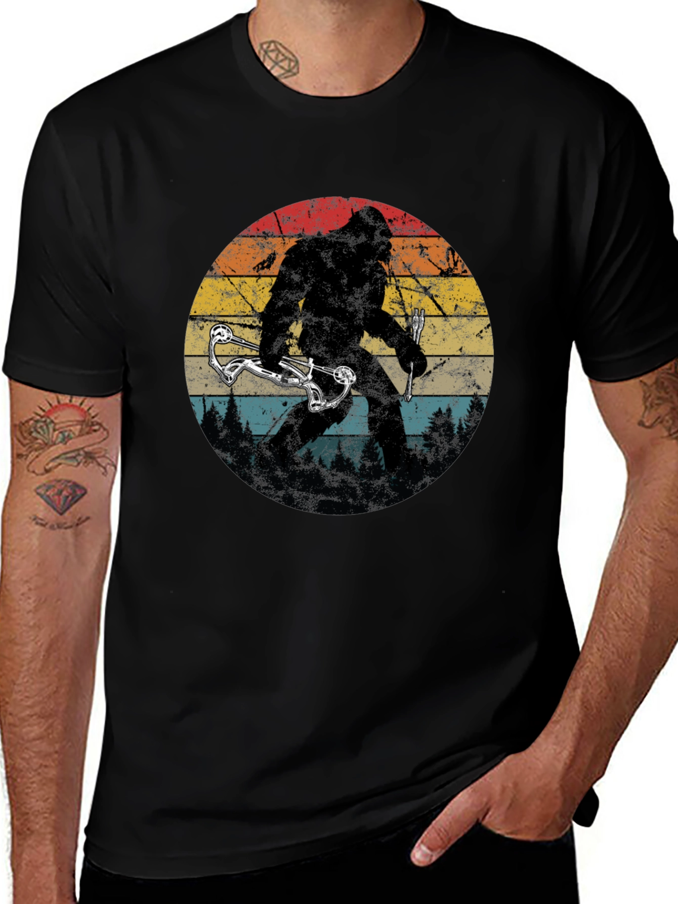 Bigfoot Bow Hunter Graphic Tee