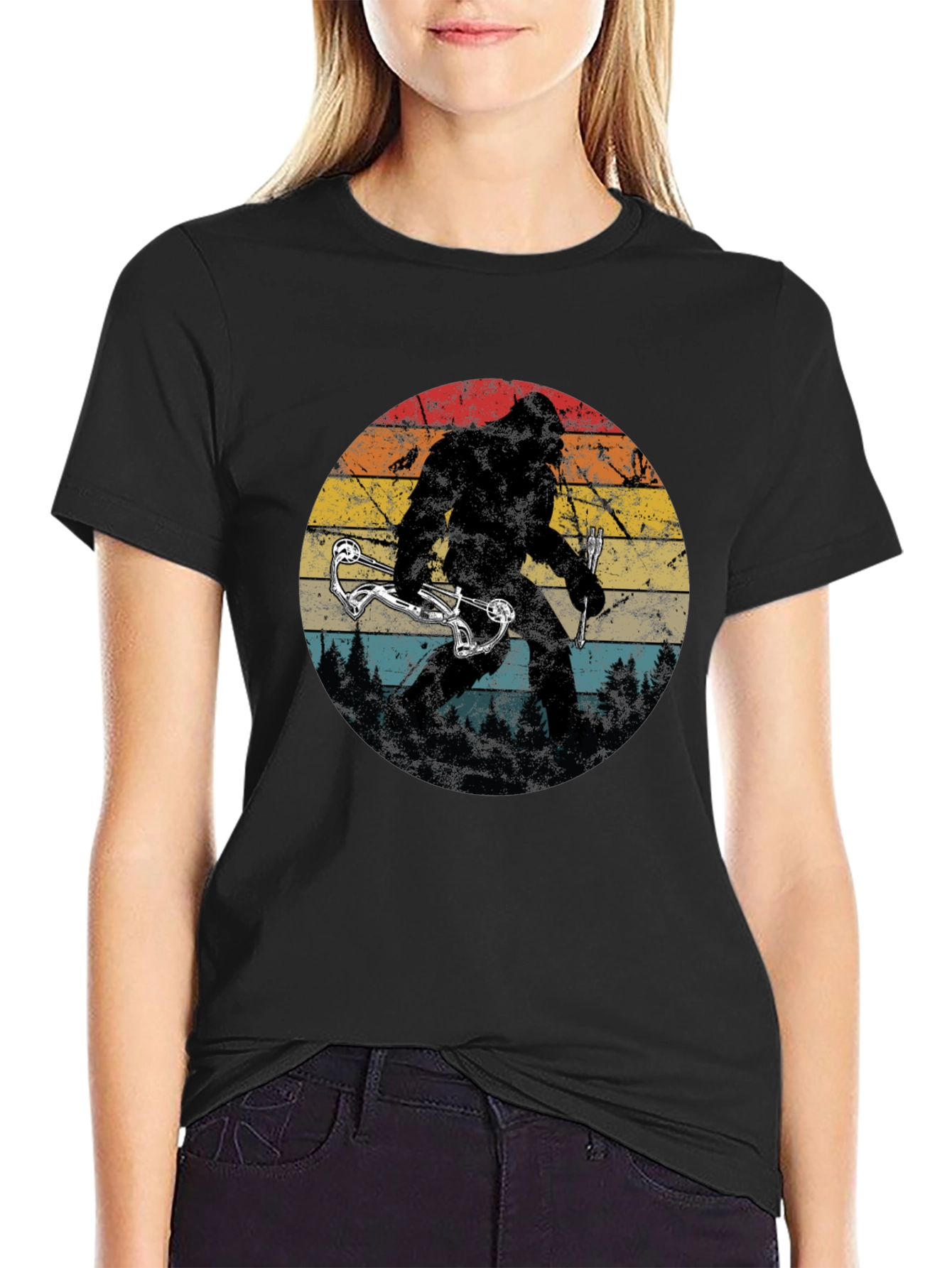 Bigfoot Bow Hunter Graphic Tee