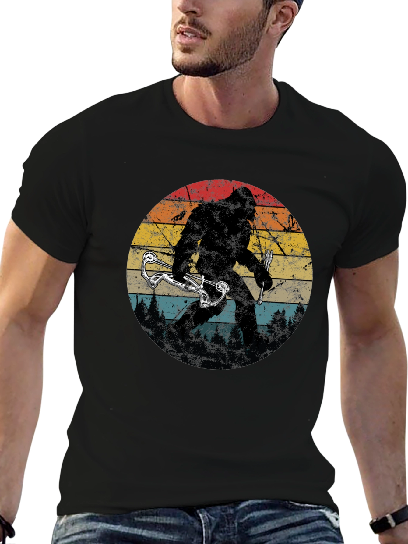 Bigfoot Bow Hunter Graphic Tee