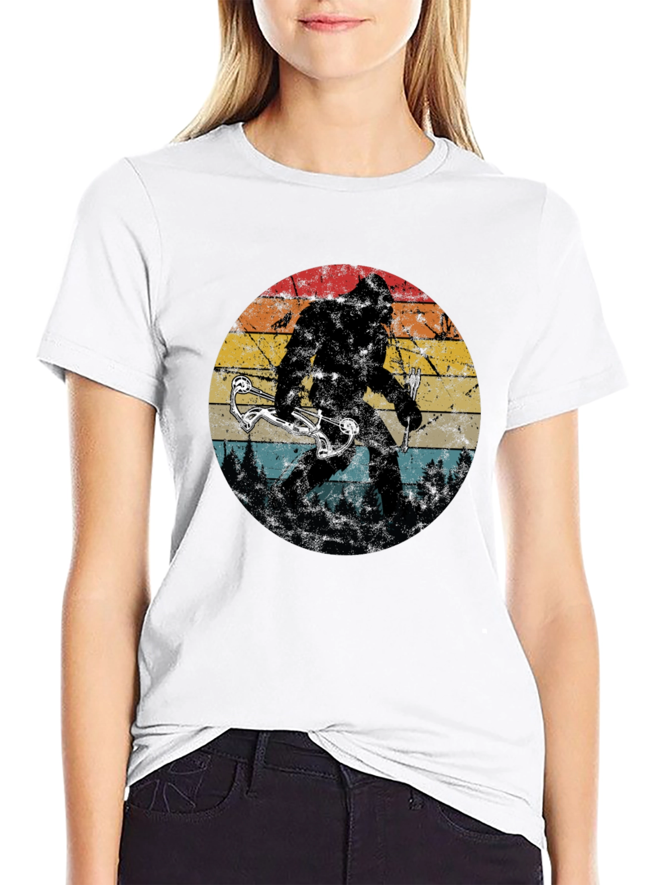 Bigfoot Bow Hunter Graphic Tee