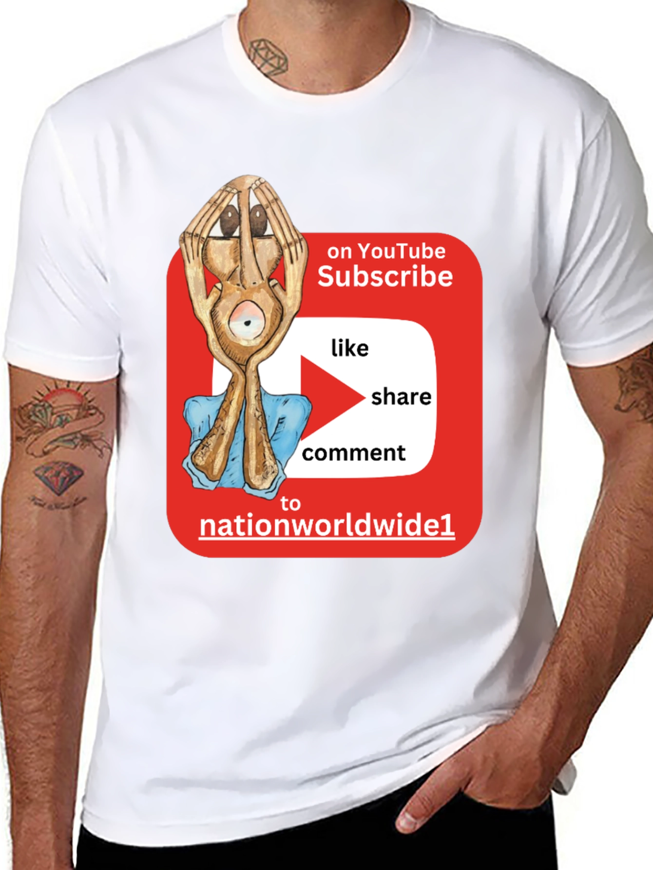 YouTube Subscribe T-Shirt: NationWorldWide1
