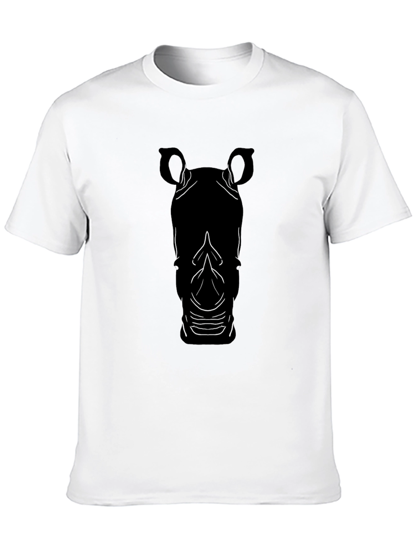Rhino Silhouette Black T-Shirt - Stylish Animal Tee