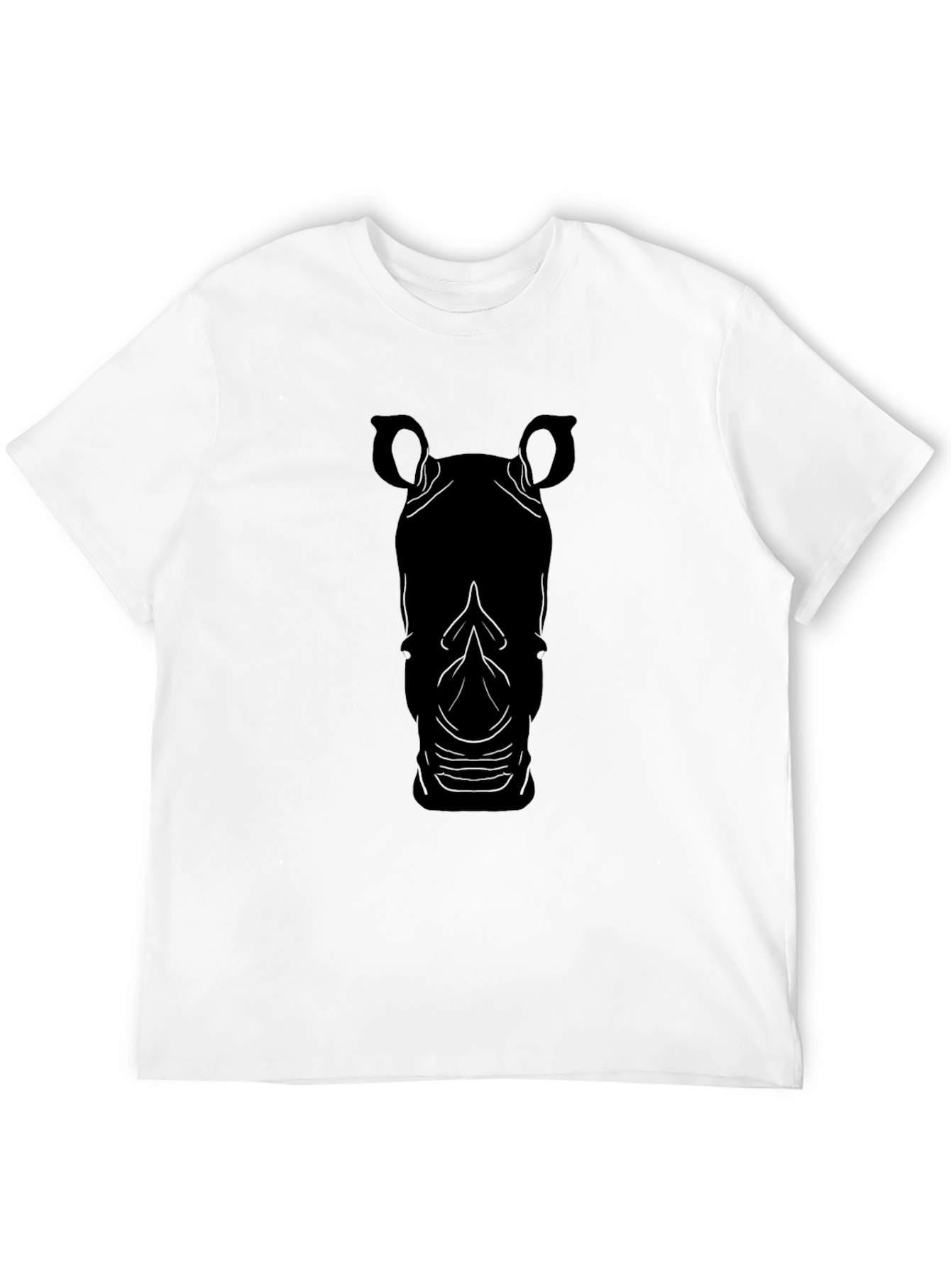 Rhino Silhouette Black T-Shirt - Stylish Animal Tee