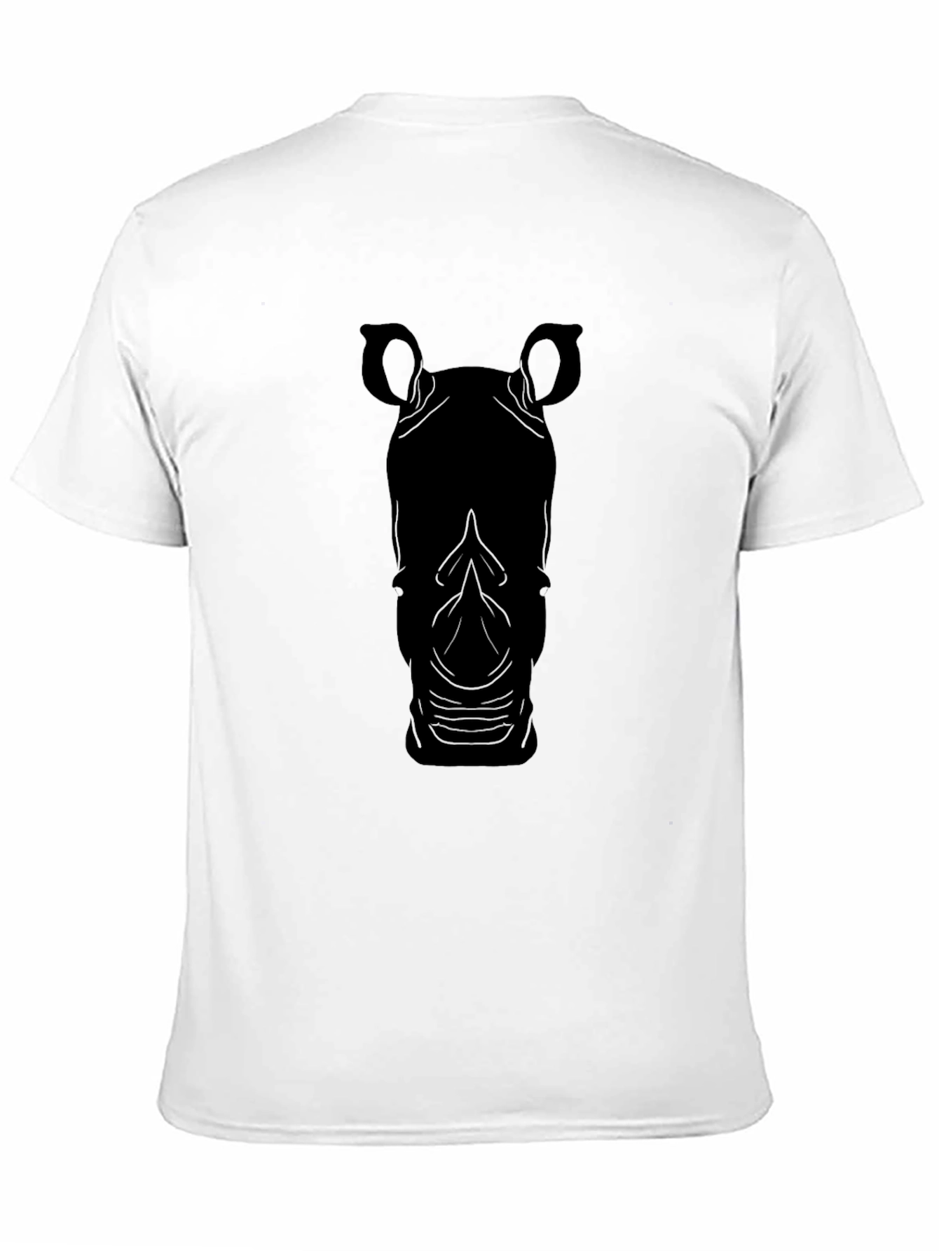 Rhino Silhouette Black T-Shirt - Stylish Animal Tee
