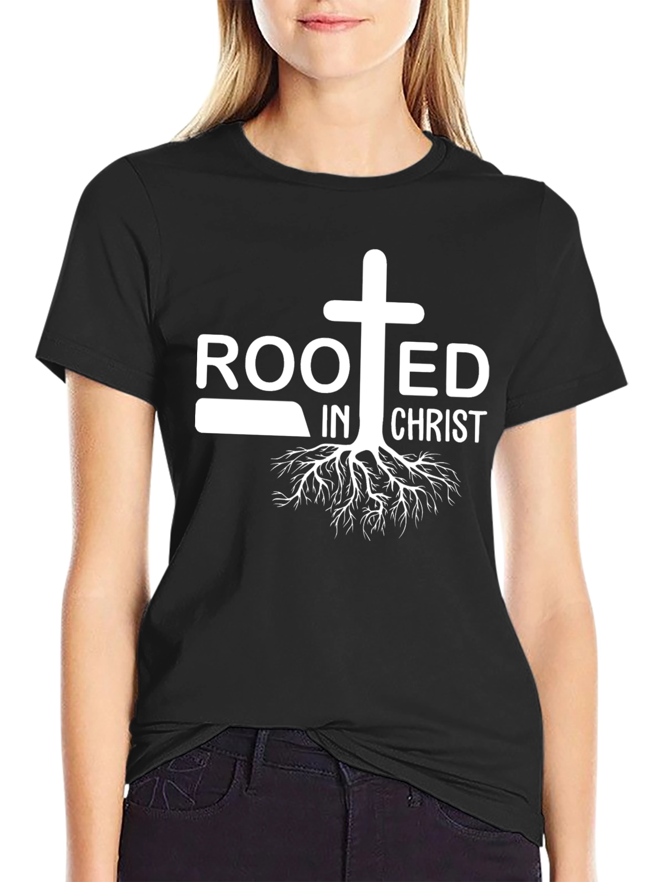 Rooted In Christ Black Graphic Tee