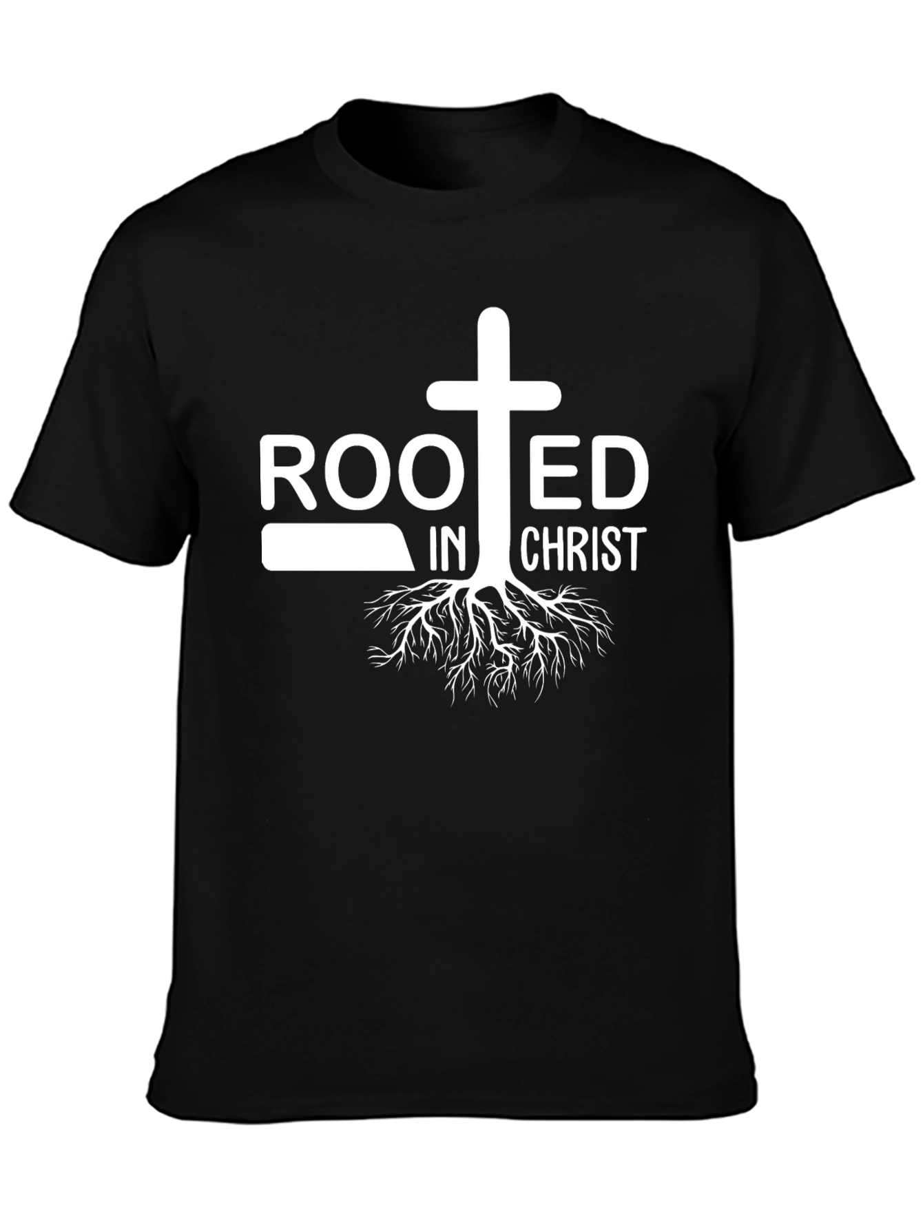 Rooted In Christ Black Graphic Tee