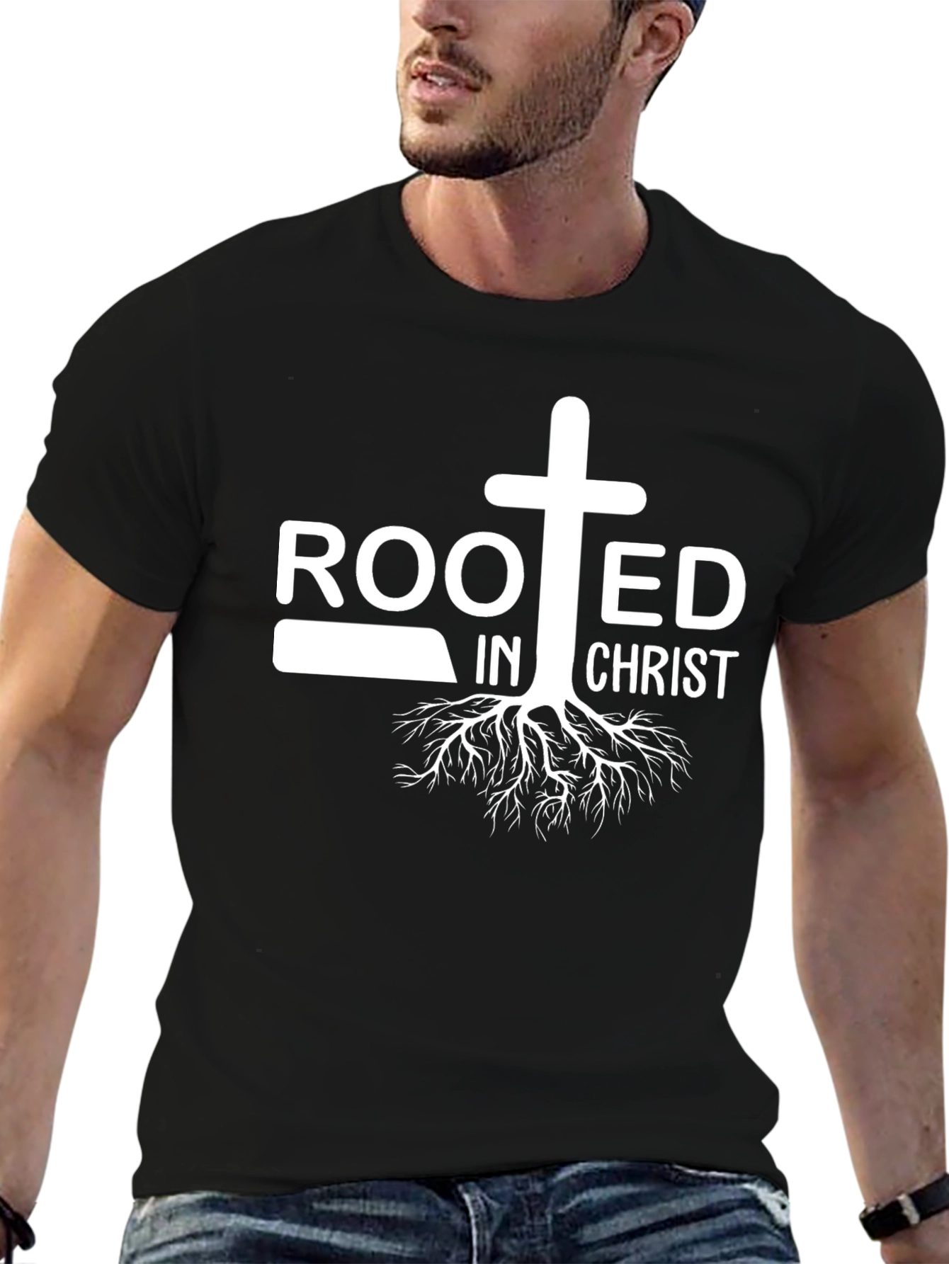 Rooted In Christ Black Graphic Tee