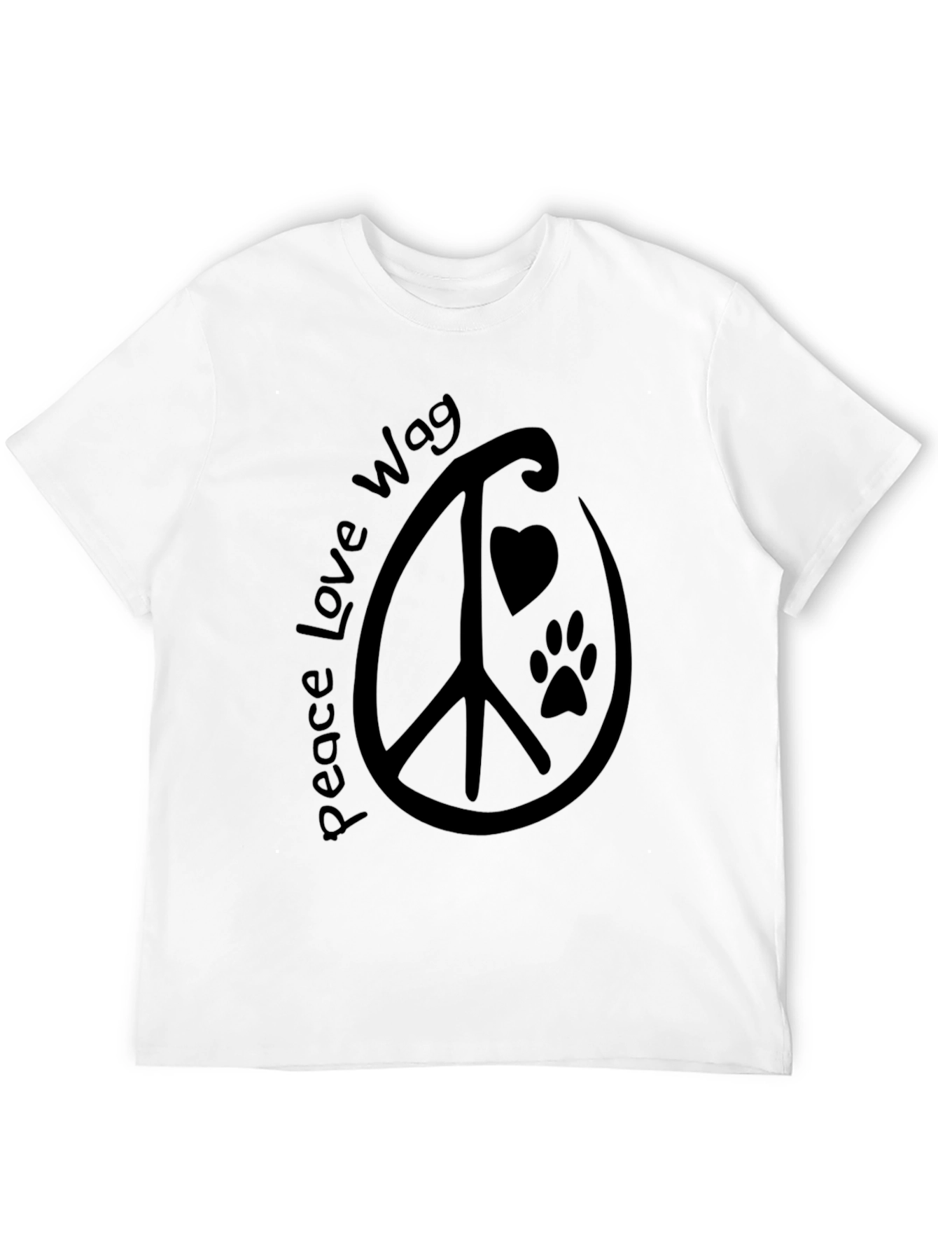 Peace Love Wag T-Shirt - Dog Lover Apparel