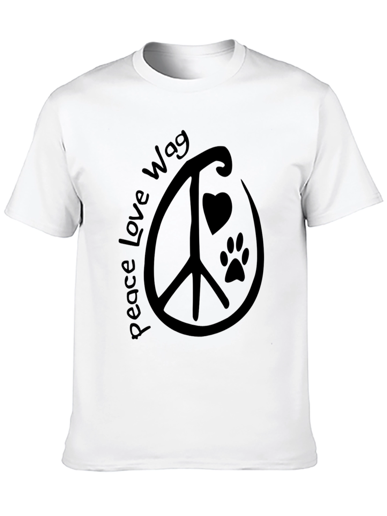 Peace Love Wag T-Shirt - Dog Lover Apparel