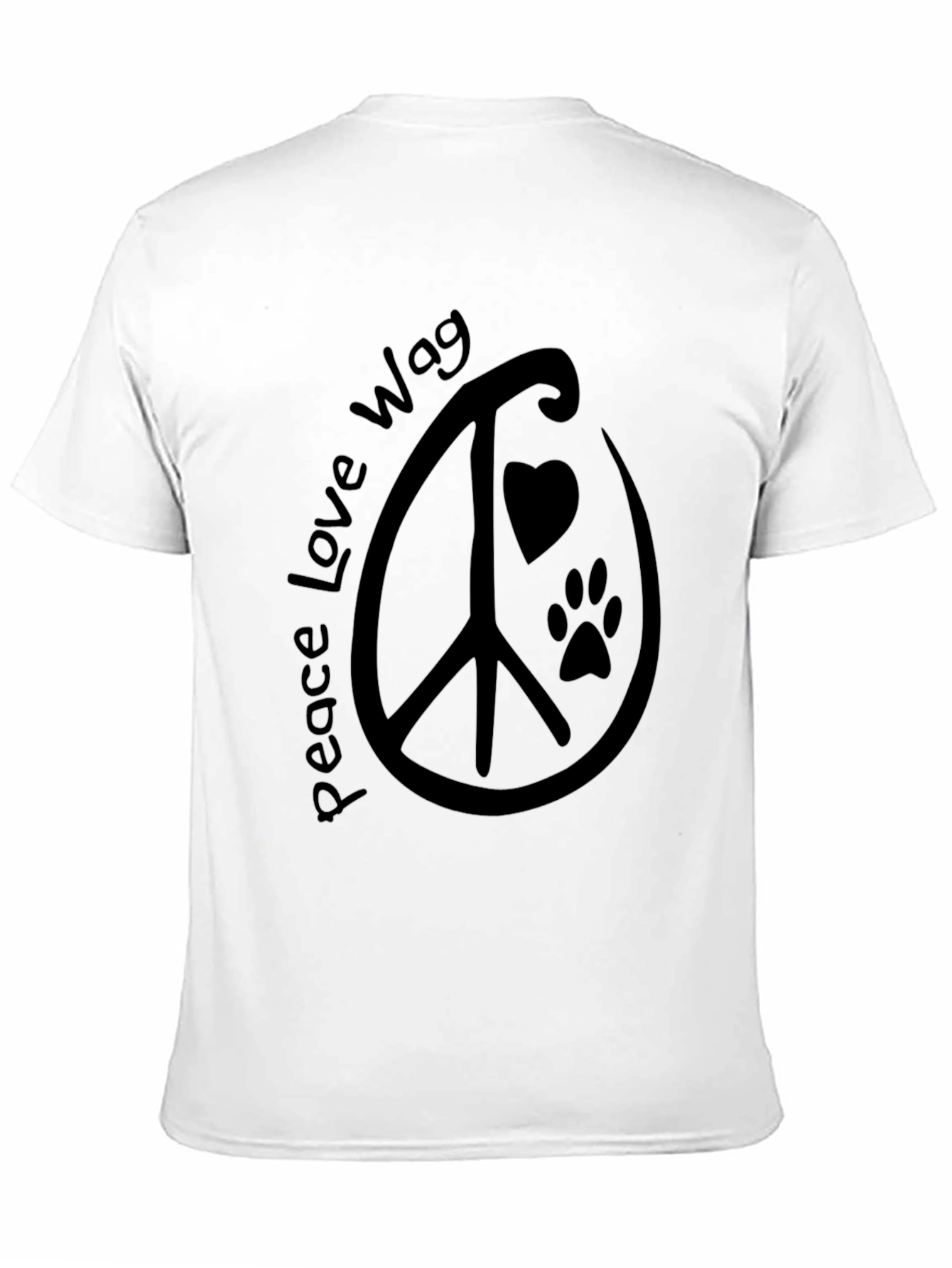 Peace Love Wag T-Shirt - Dog Lover Apparel