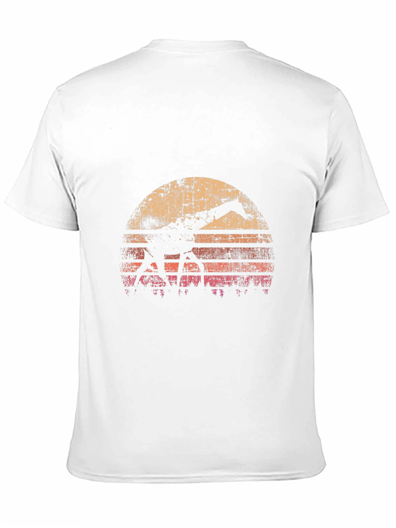 Retro Giraffe Sunset Black T-Shirt