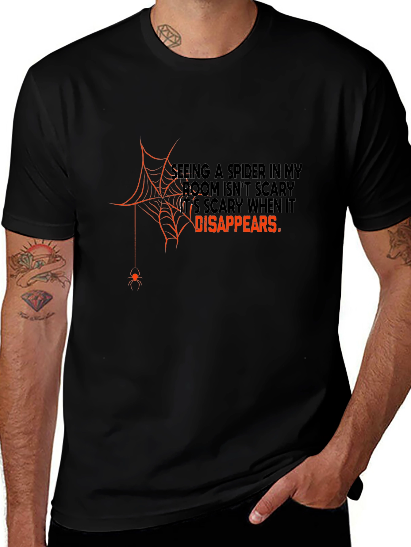 Scary Spider Disappears Graphic Tee