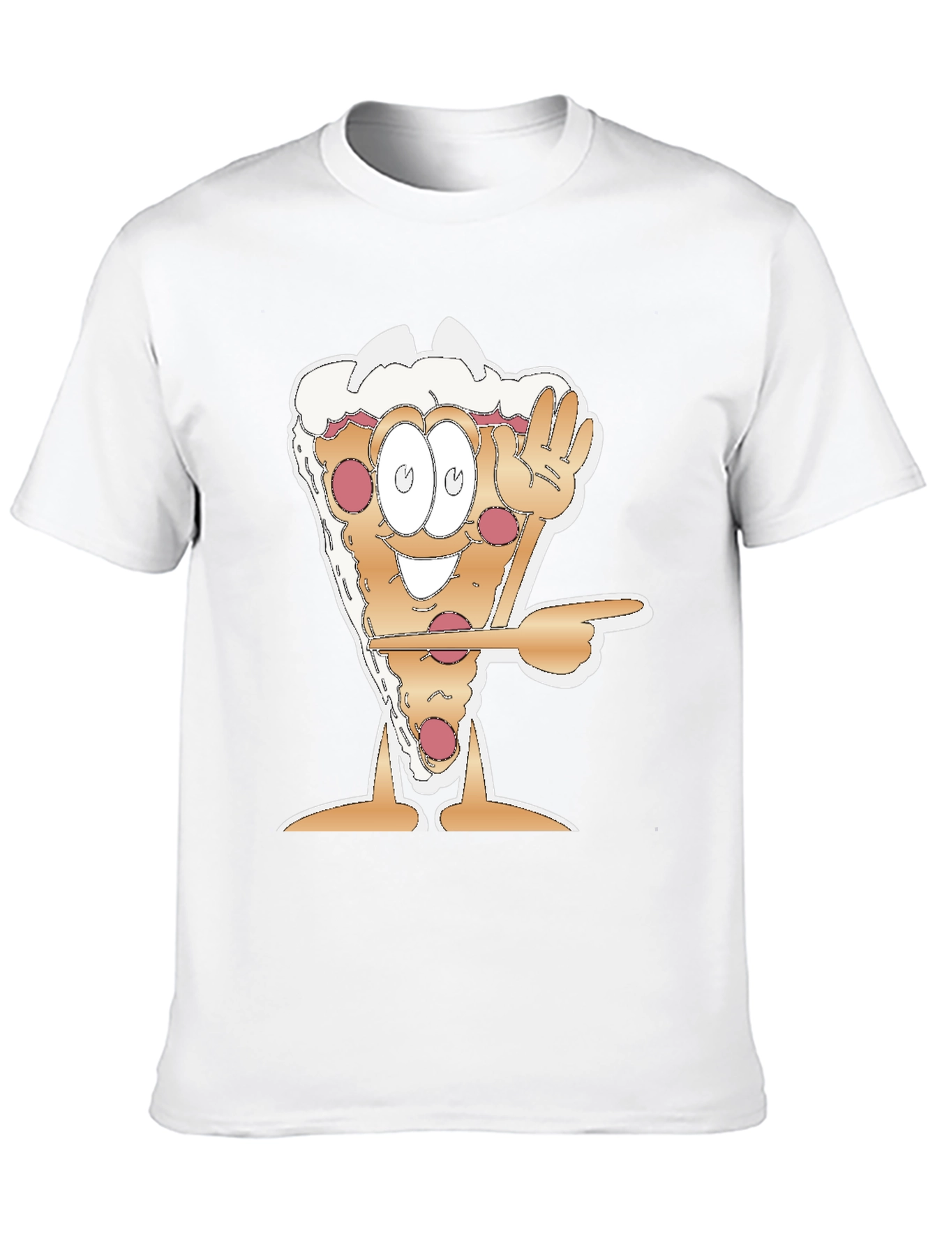 Cartoon Pizza Slice Graphic Tee - Fun Foodie Shirt