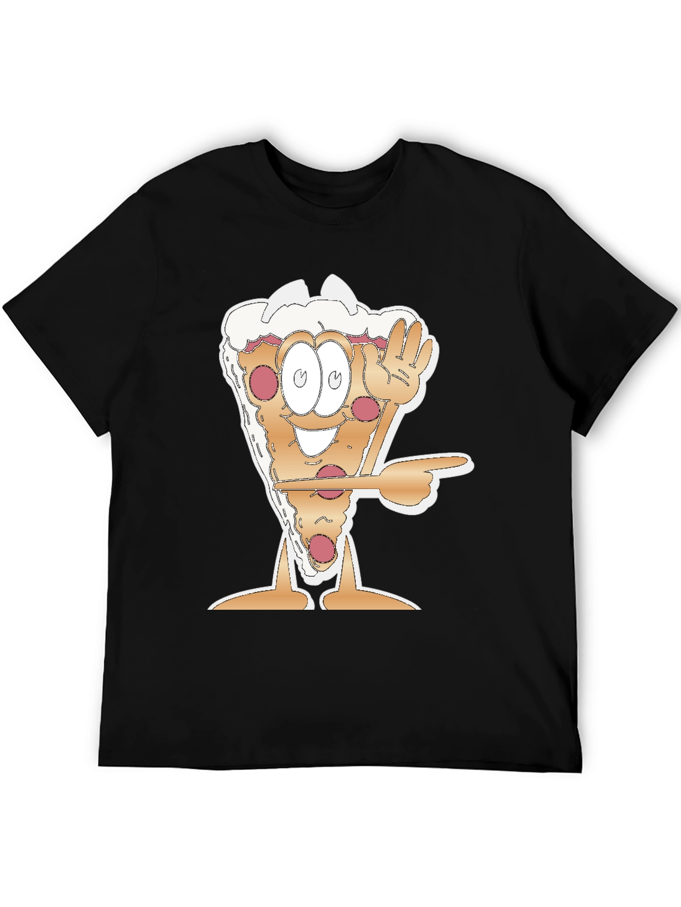 Cartoon Pizza Slice Graphic Tee - Fun Foodie Shirt