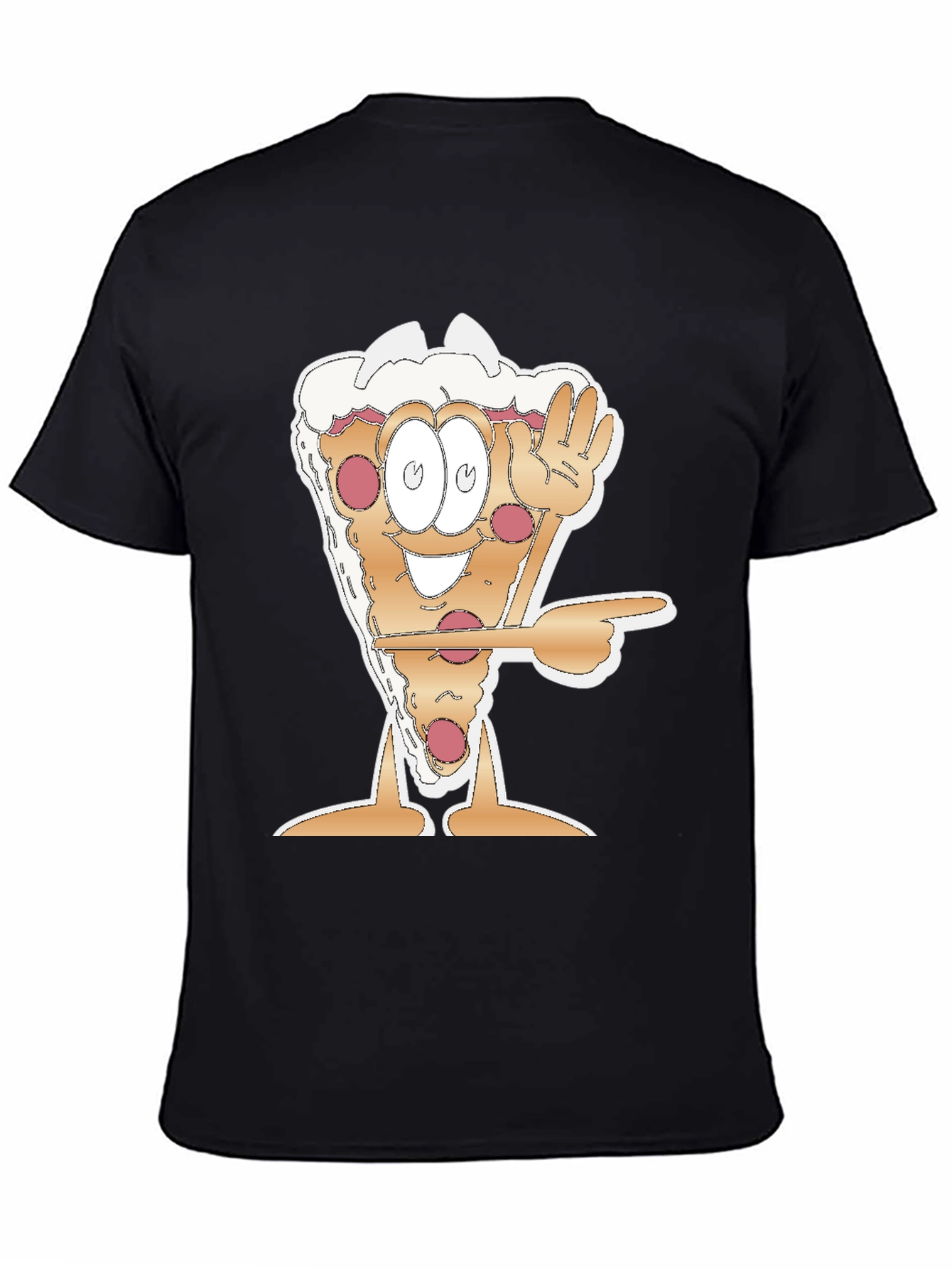 Cartoon Pizza Slice Graphic Tee - Fun Foodie Shirt