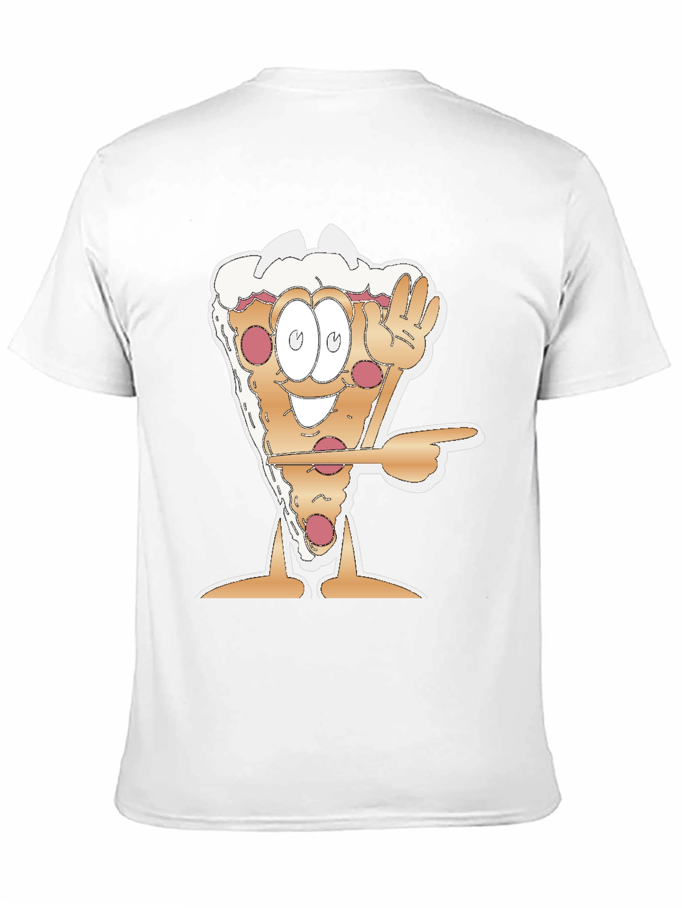 Cartoon Pizza Slice Graphic Tee - Fun Foodie Shirt