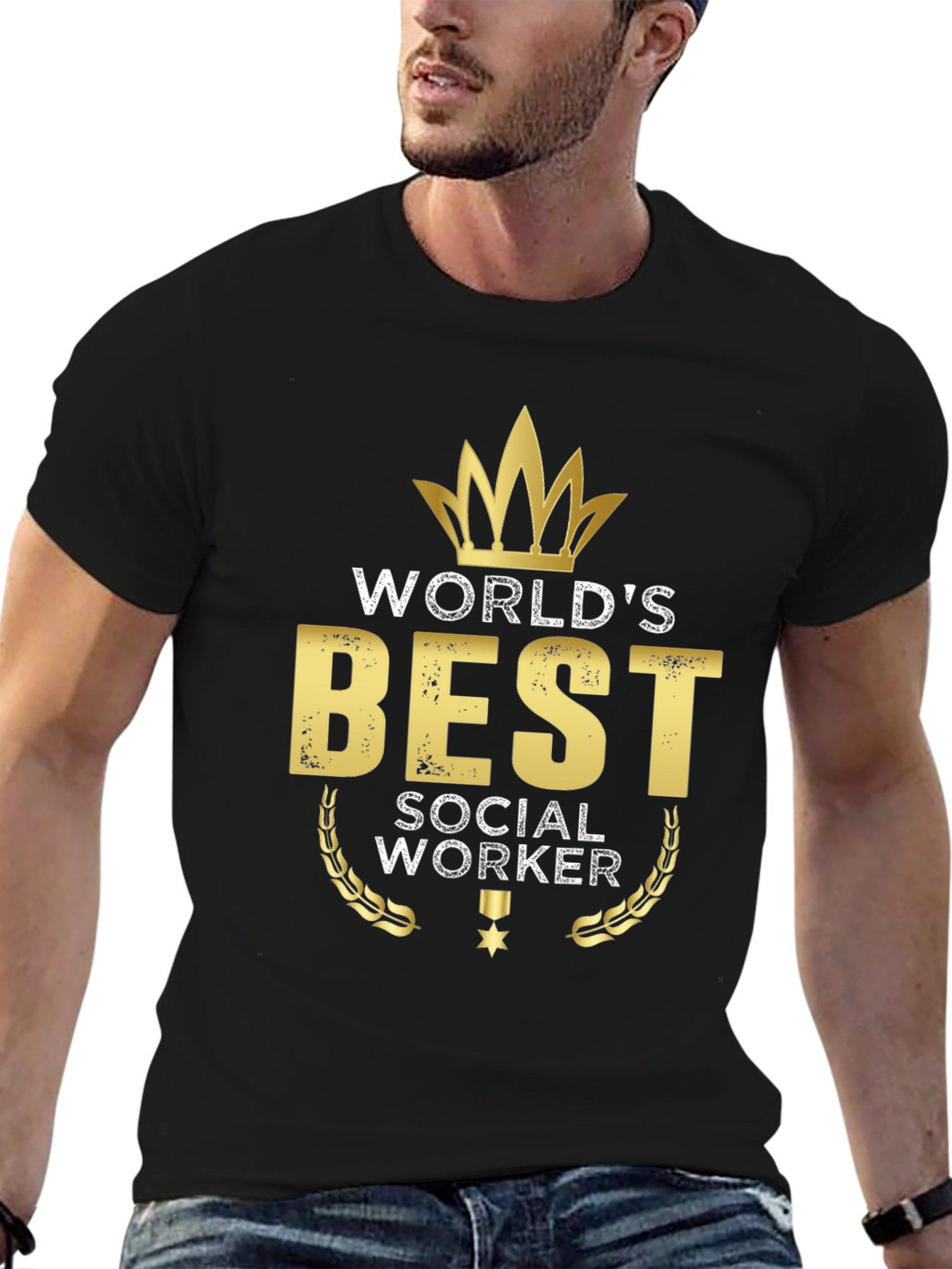 Worlds Best Social Worker Black T-Shirt