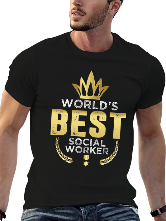 Worlds Best Social Worker Black T-Shirt