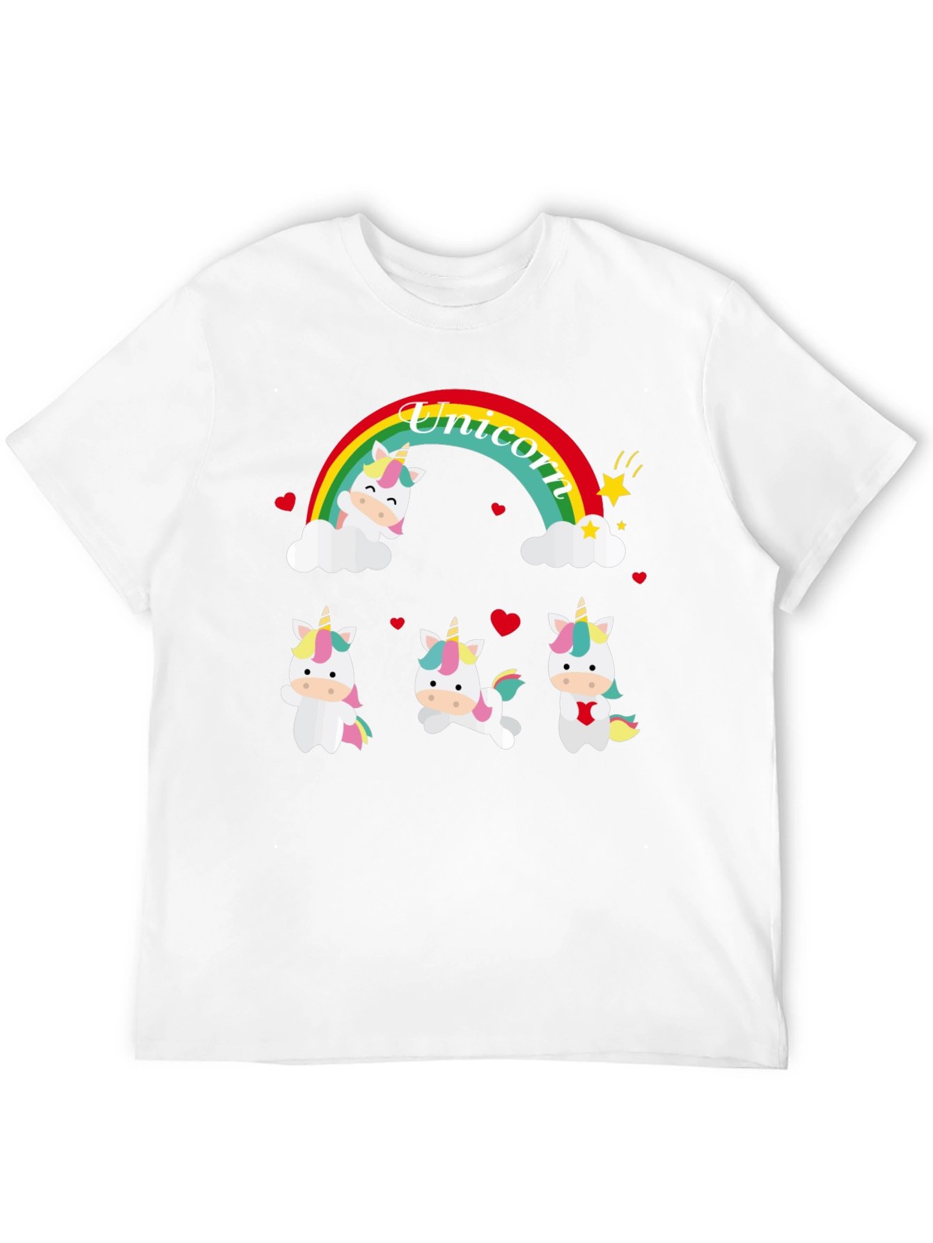 Unicorn Rainbow Graphic Tee - Black