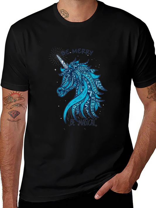 Magical Unicorn Graphic Tee - Black