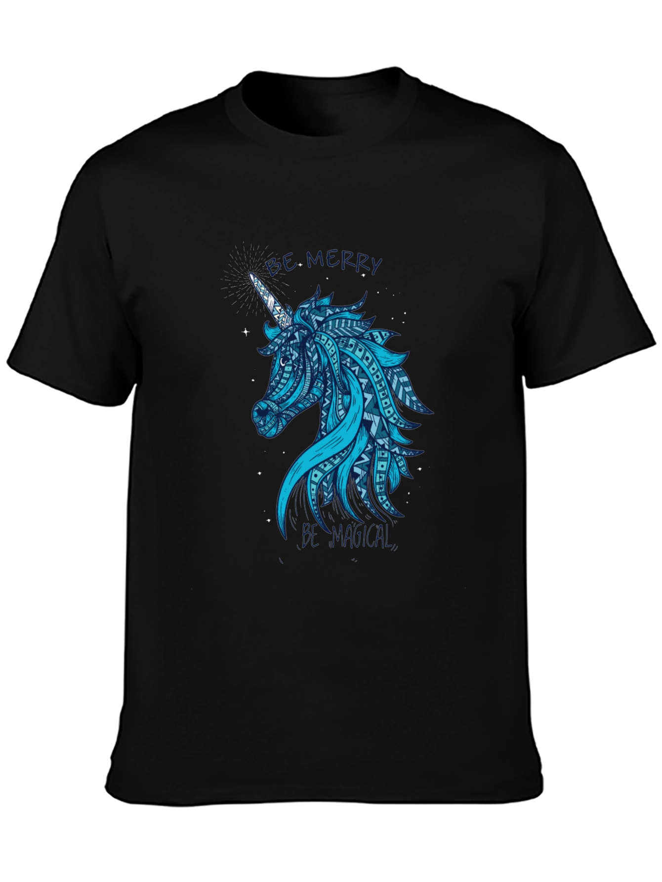 Magical Unicorn Graphic Tee - Black