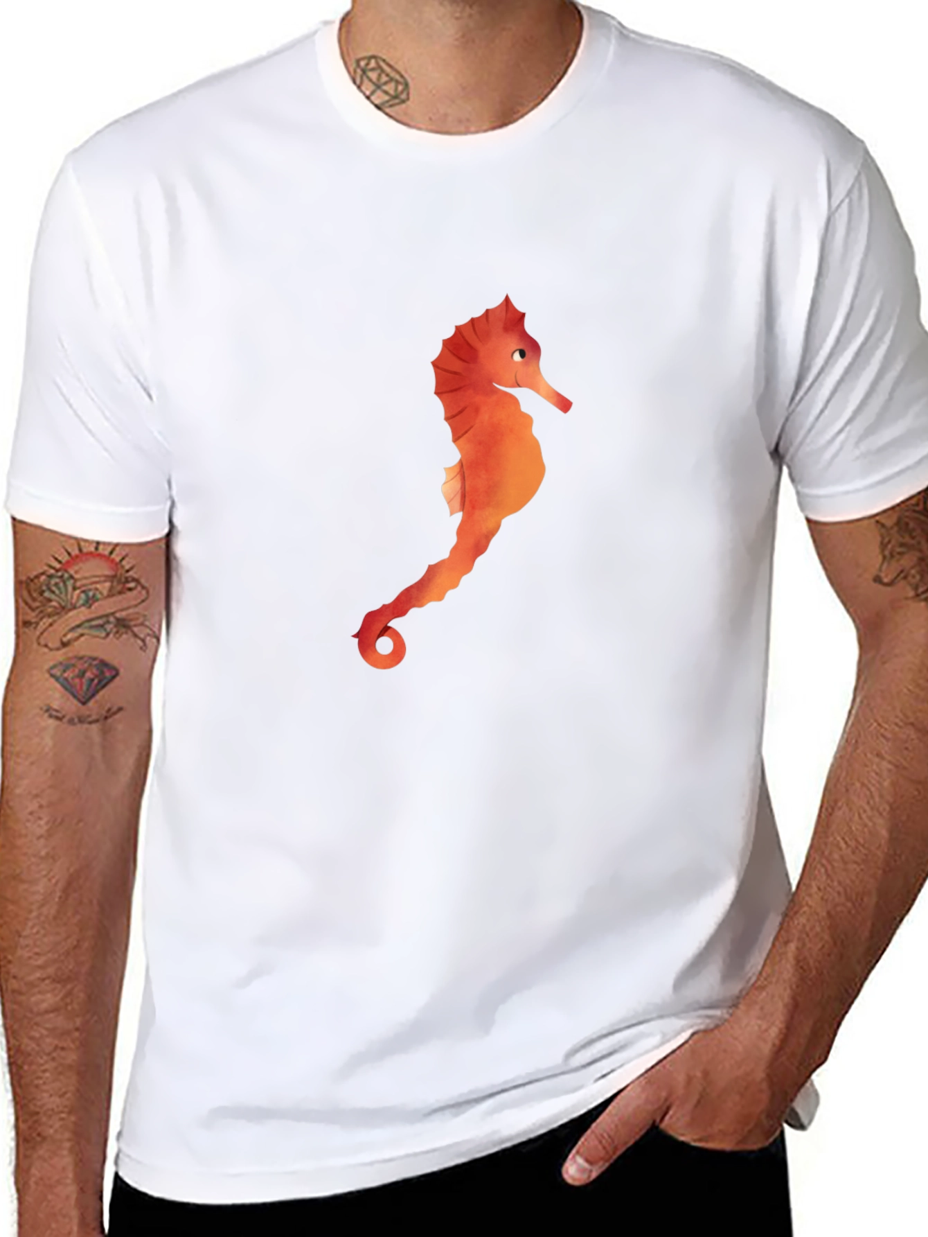 Sea Horse Graphic Black T-Shirt
